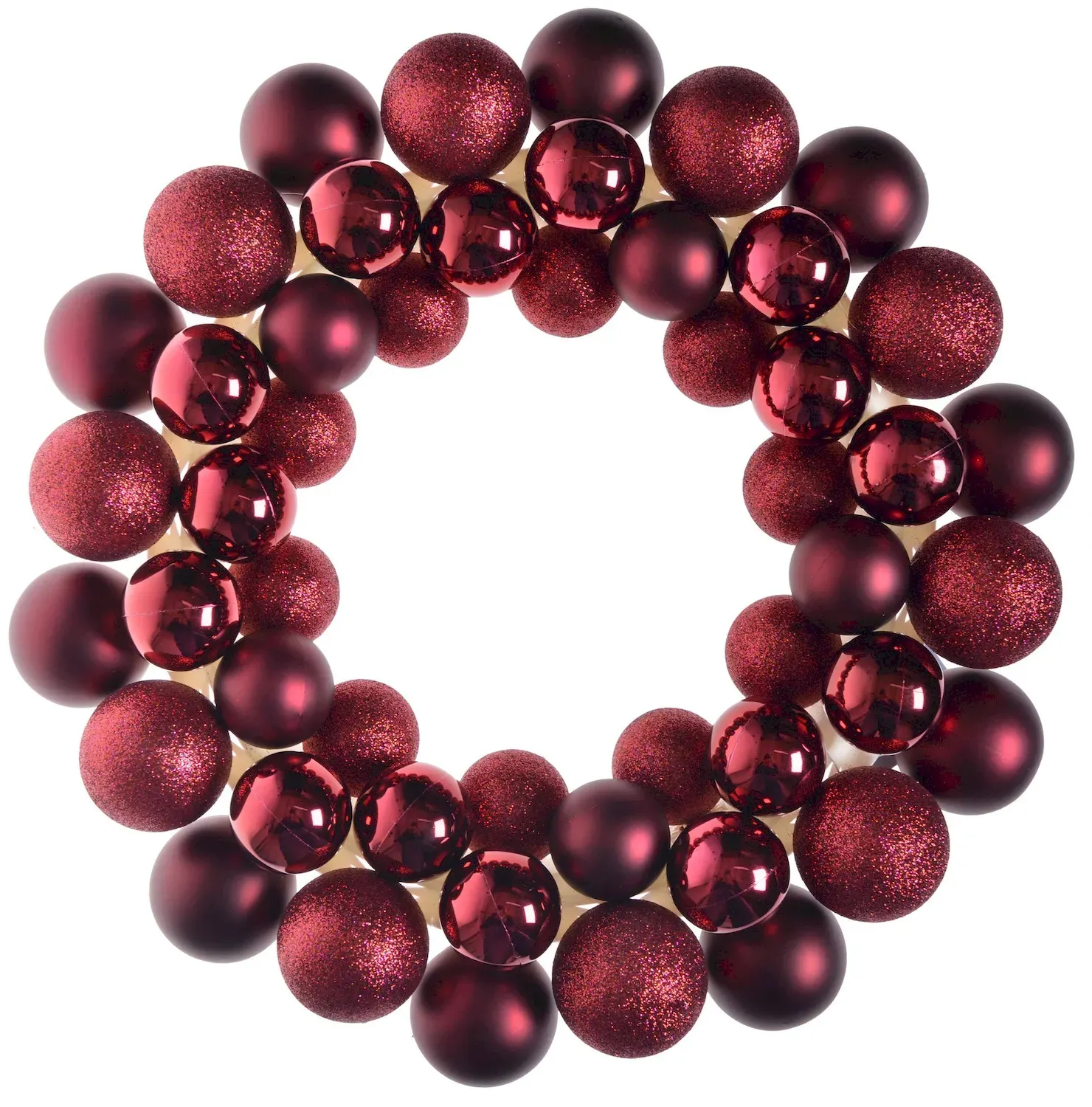 Wieniec z bombek 33 cm burgundowy Wieniec z bombek 33 cm burgundowy