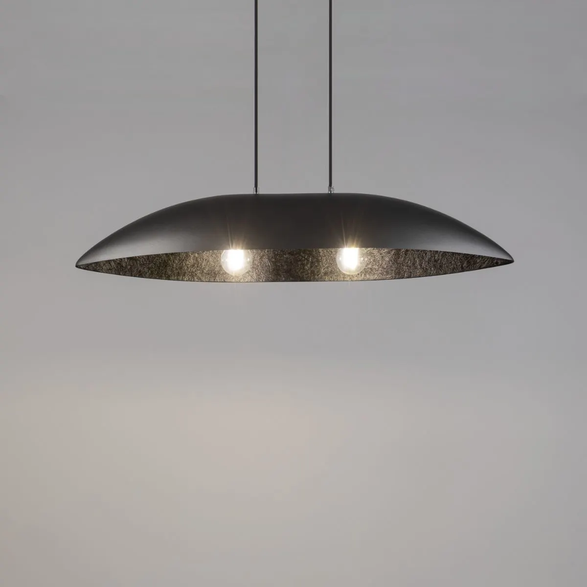 Lampa wisząca GONDOLA M czarno-srebrna - SI_40643
