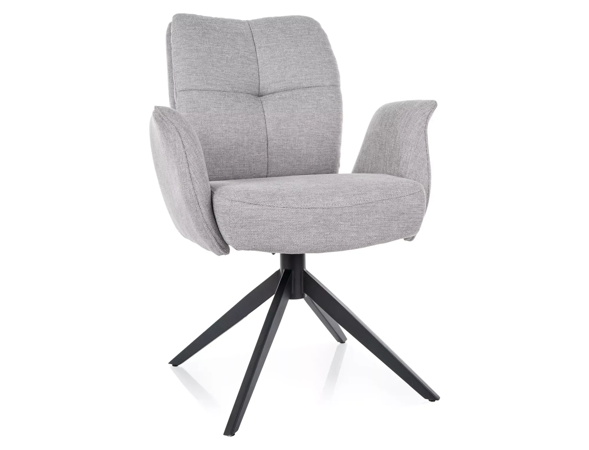 Krzesło obrotowe tapicerowane WING BREGO jasnoszare/czarne nogi Krzesło obrotowe tapicerowane WING BREGO jasnoszare/czarne nogi