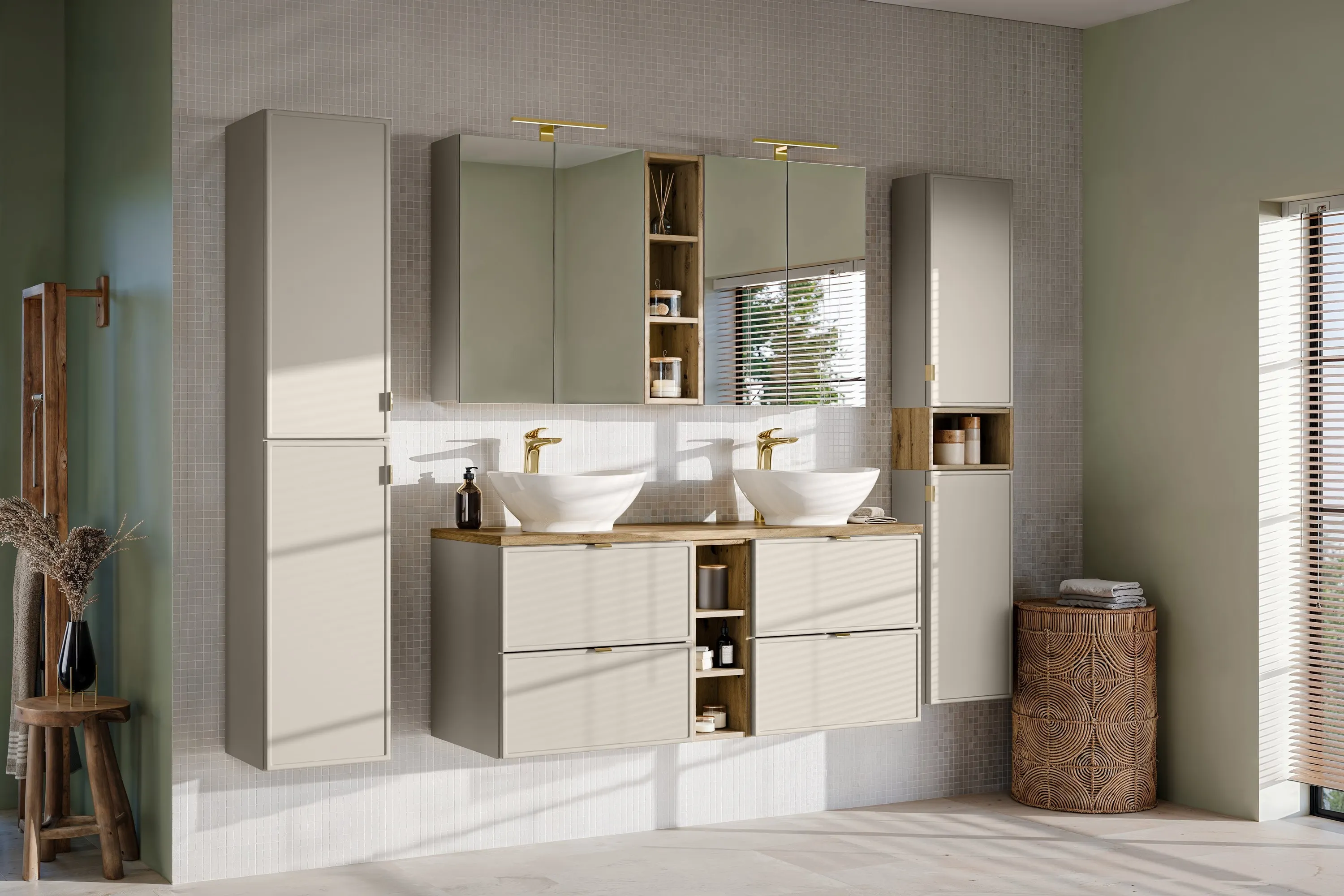 Regał łazienkowy pod blat ARTISAN UN 20cm, efekt drewna - ARTISAN_UN_81-20-44