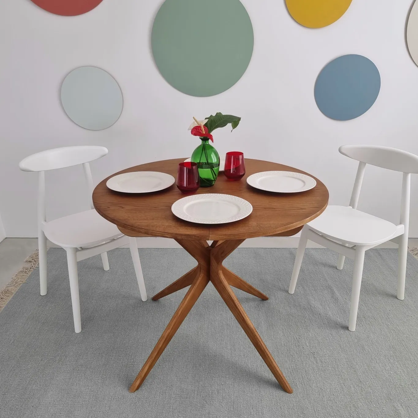 Stół rozkładany JUBI 90x90-130cm orzech - NRGBTJ_WALNUT_E