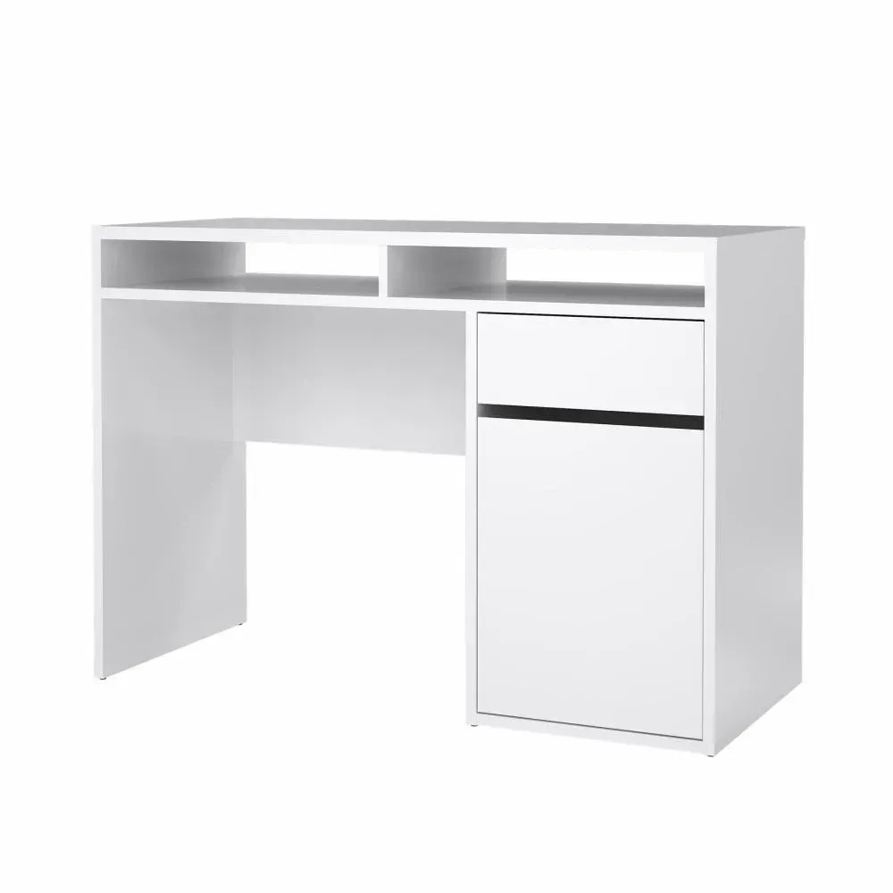 Biurko z szafką i szufladą FUNCTION PLUS 110cm biały wysoki połysk - TV_70488UUUU