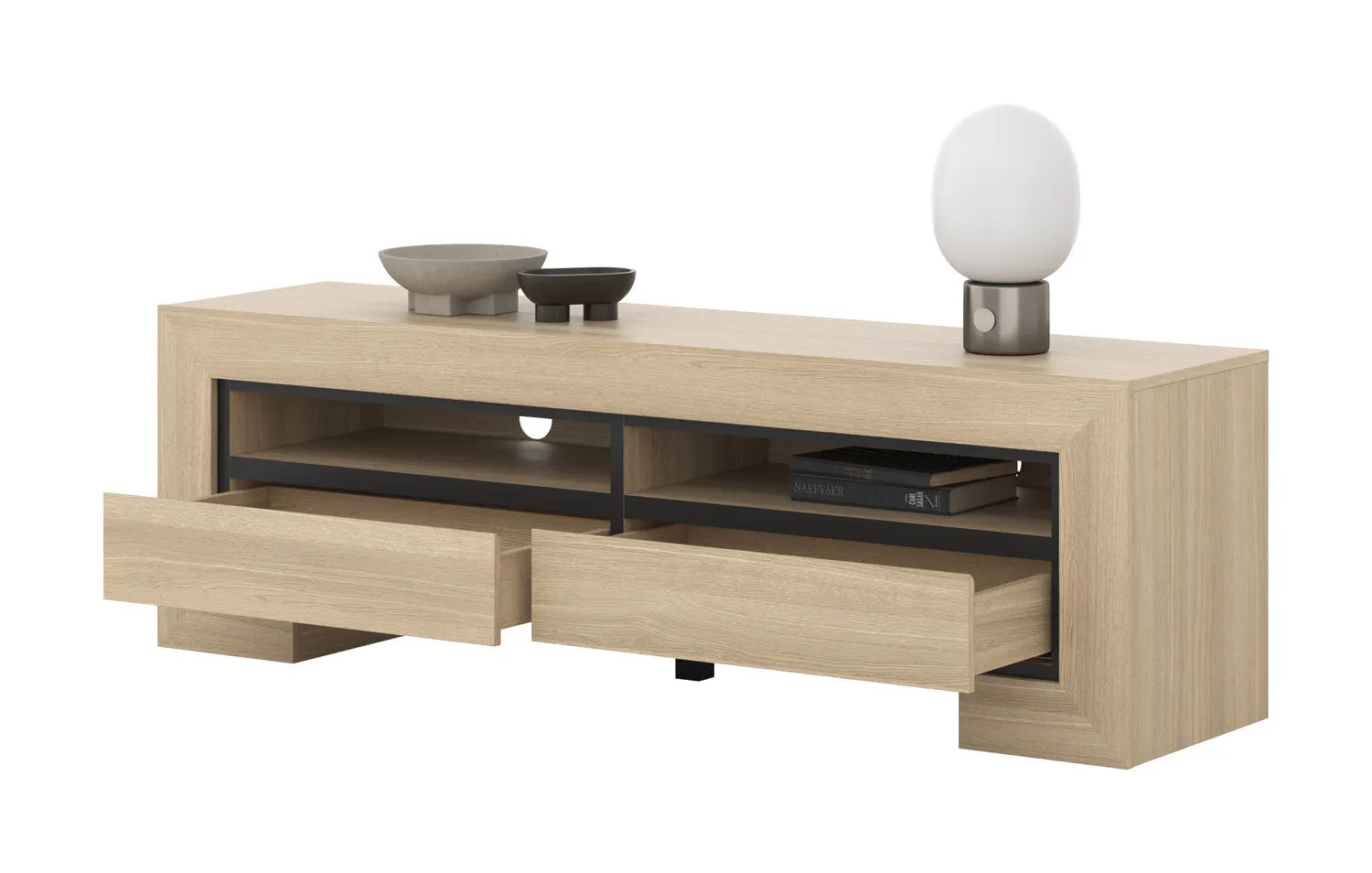 Komoda RTV z szufladami CUBA II 160 cm dąb samdal - 24DEOC40