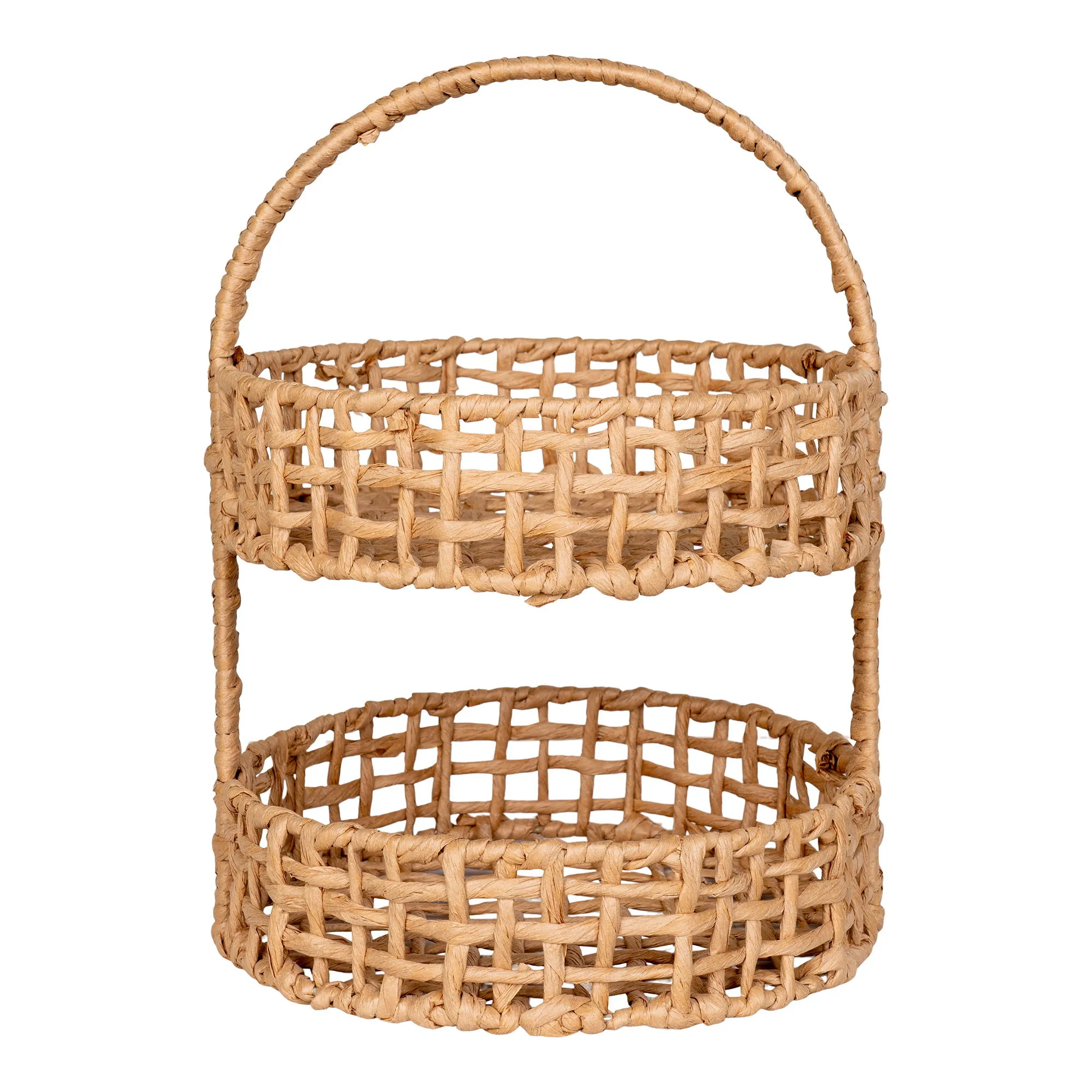 Taca do serwowania ANADIA fi29x39 cm papier metal naturalna Koszyk, Łóżeczko, Meble, Łóżko dziecięce