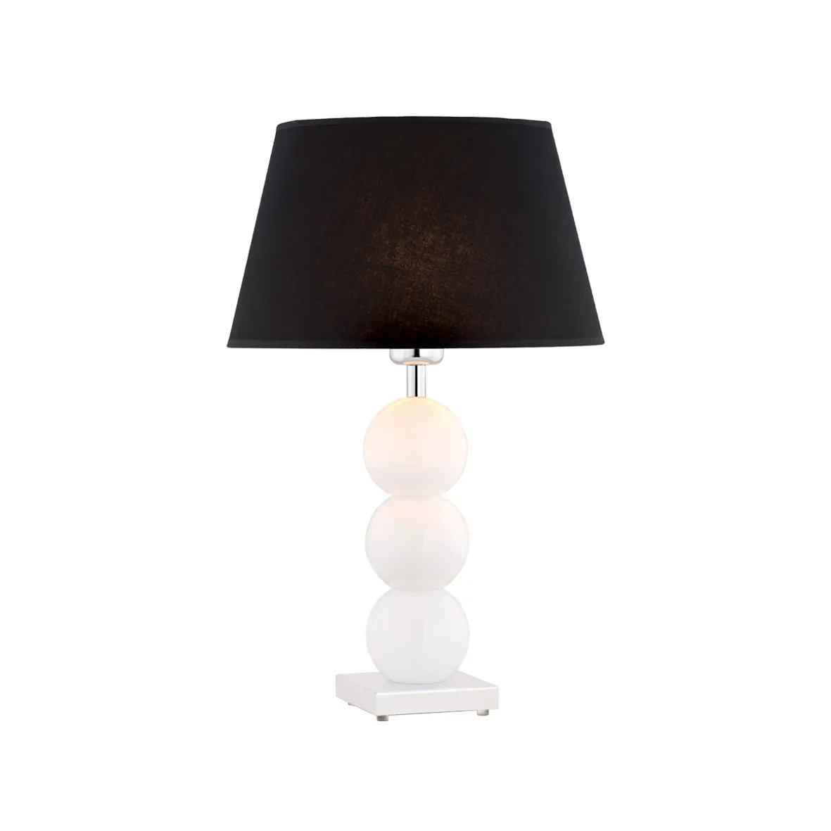Lampa stołowa FUDŻI biała chromowana z czarnym abażurem 55x30cm