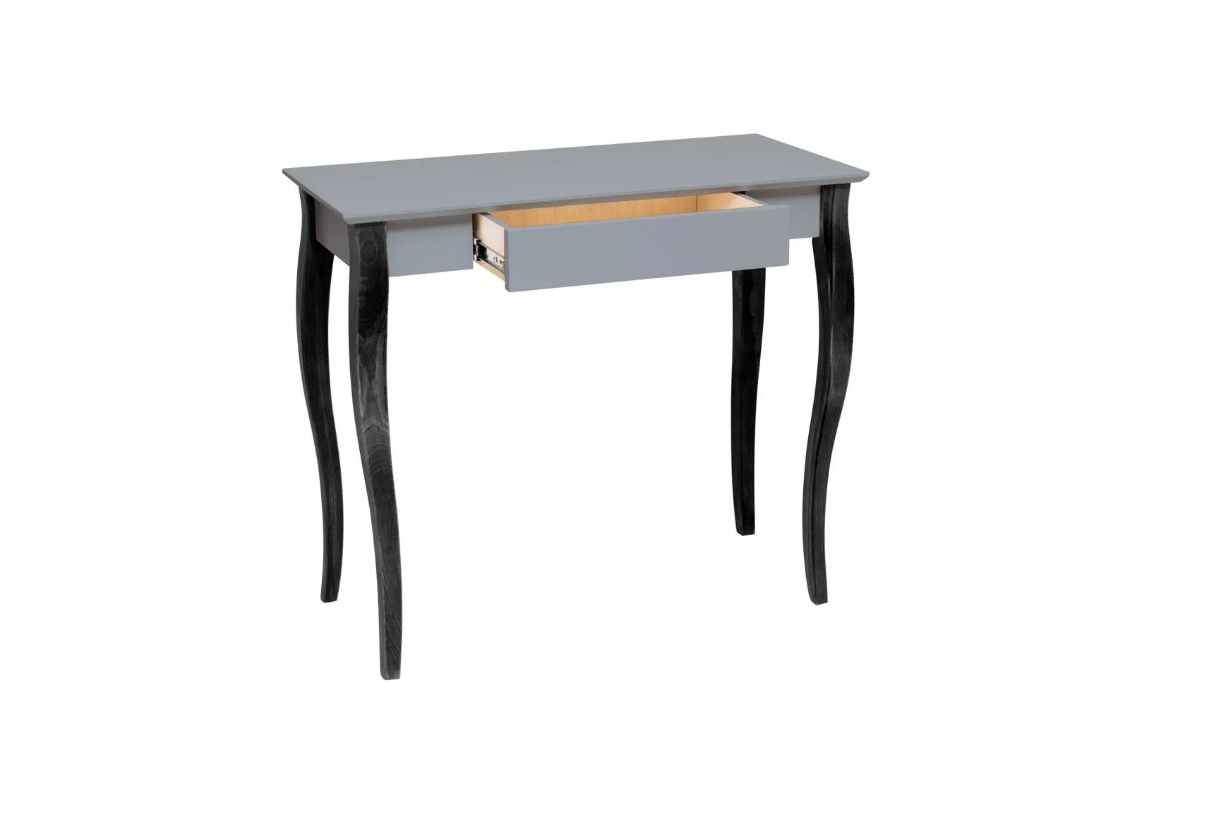Biurko z szufladą LILLO 85x40 ciemnoszary blat/czarne drewniane nogi