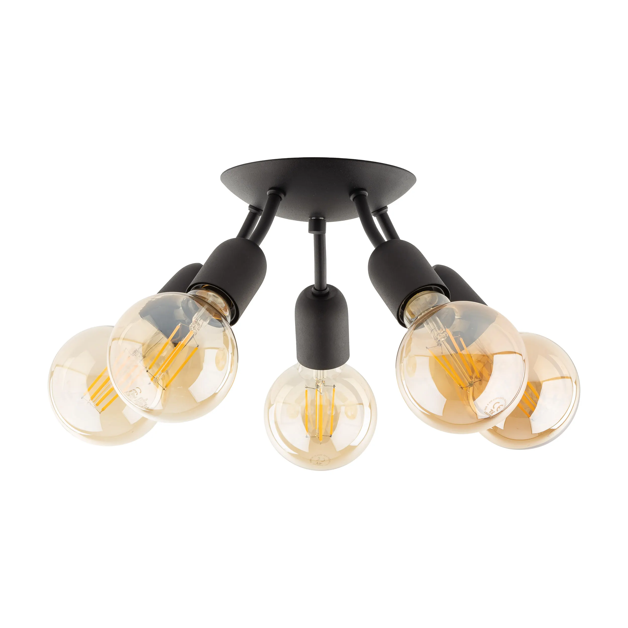 Lampa sufitowa RUBIO czarna na okrągłej podstawie 28x13cm