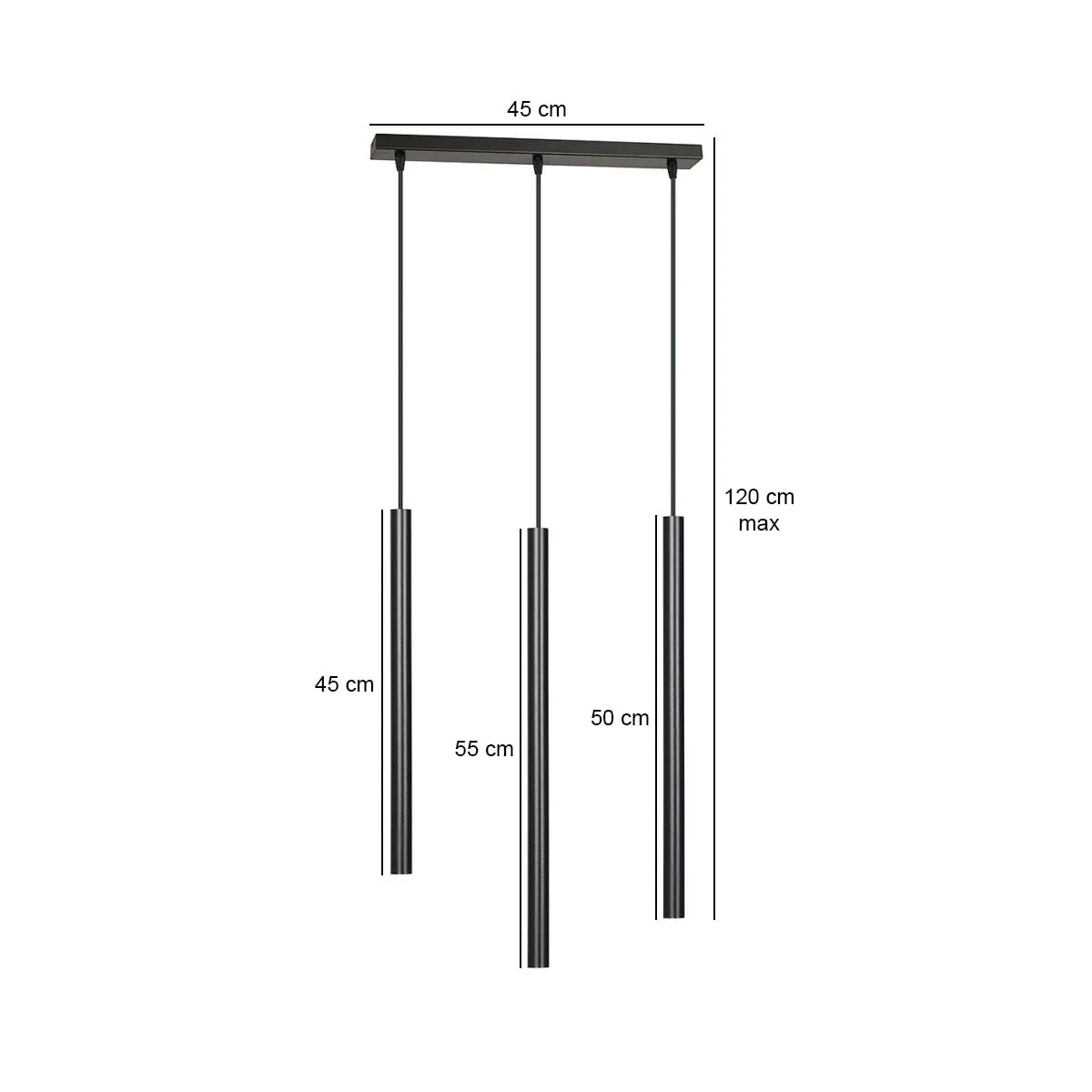 Lampa wisząca SELTER 3 czarna — zdjęcie 8