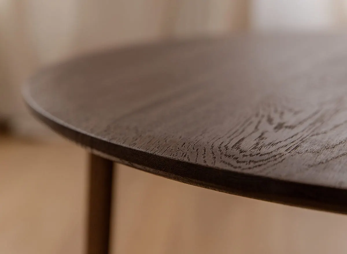 Stolik okrągły dębowy MONTI 71 cm - tabacco - PRHMON71T