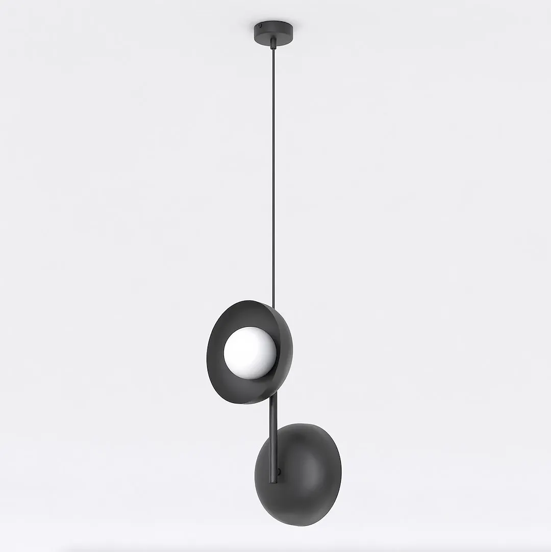Lampa wisząca metalowa VANILA 2 BL czarna — zdjęcie 2
