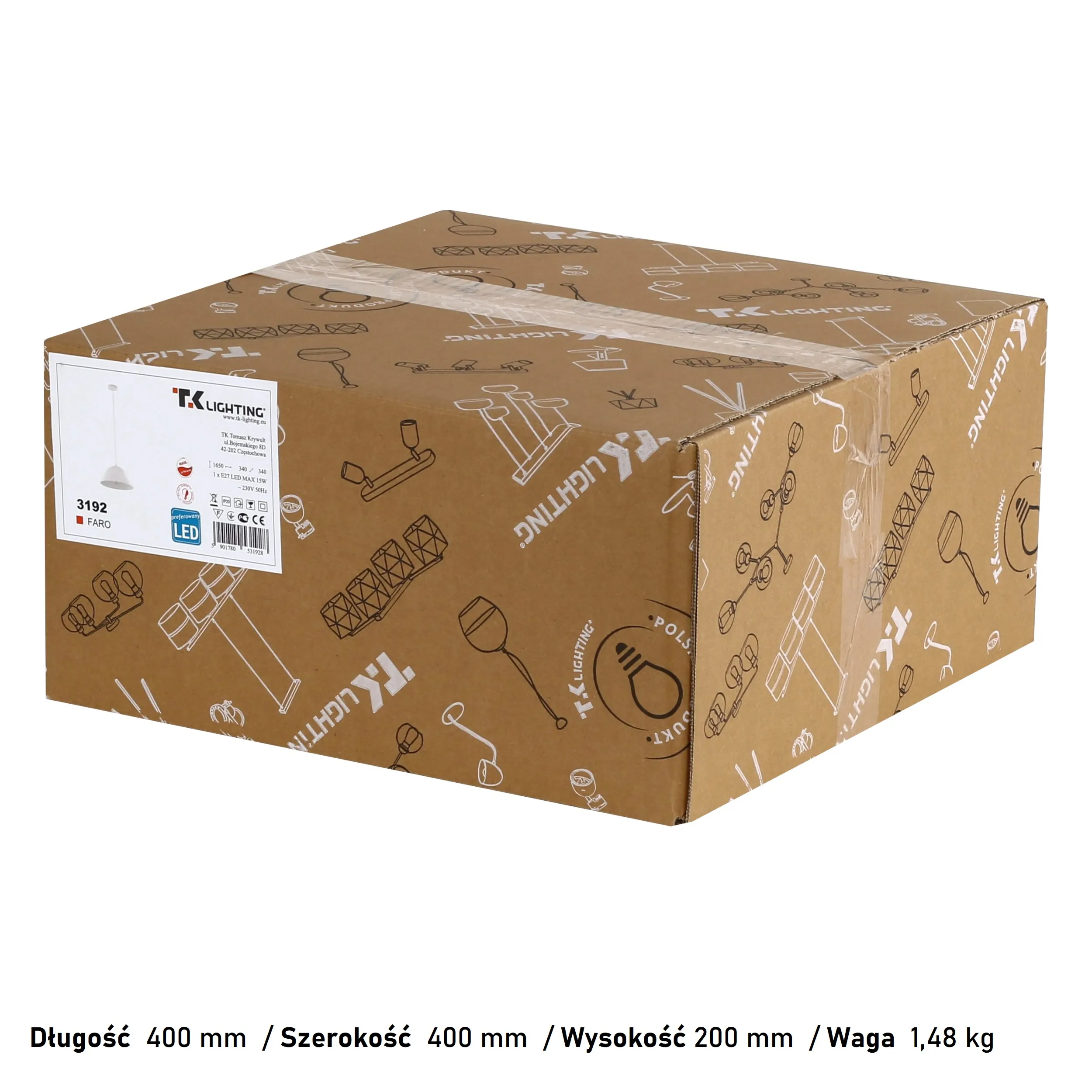 Lampa wisząca FARO biała 166x33cm - TK_3192