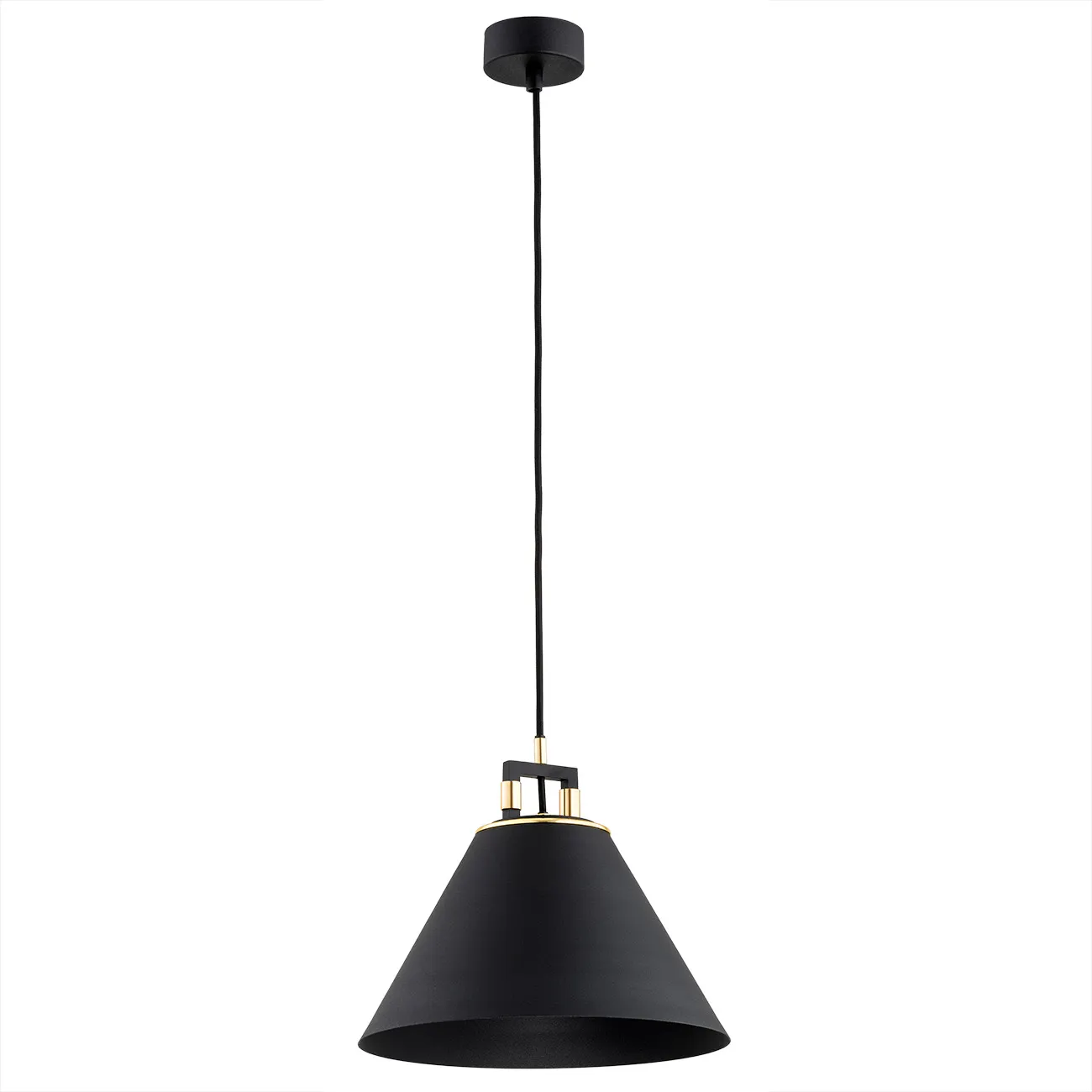 Lampa wisząca ORTE metalowa czarna mosiądz 105x28cm - 4915