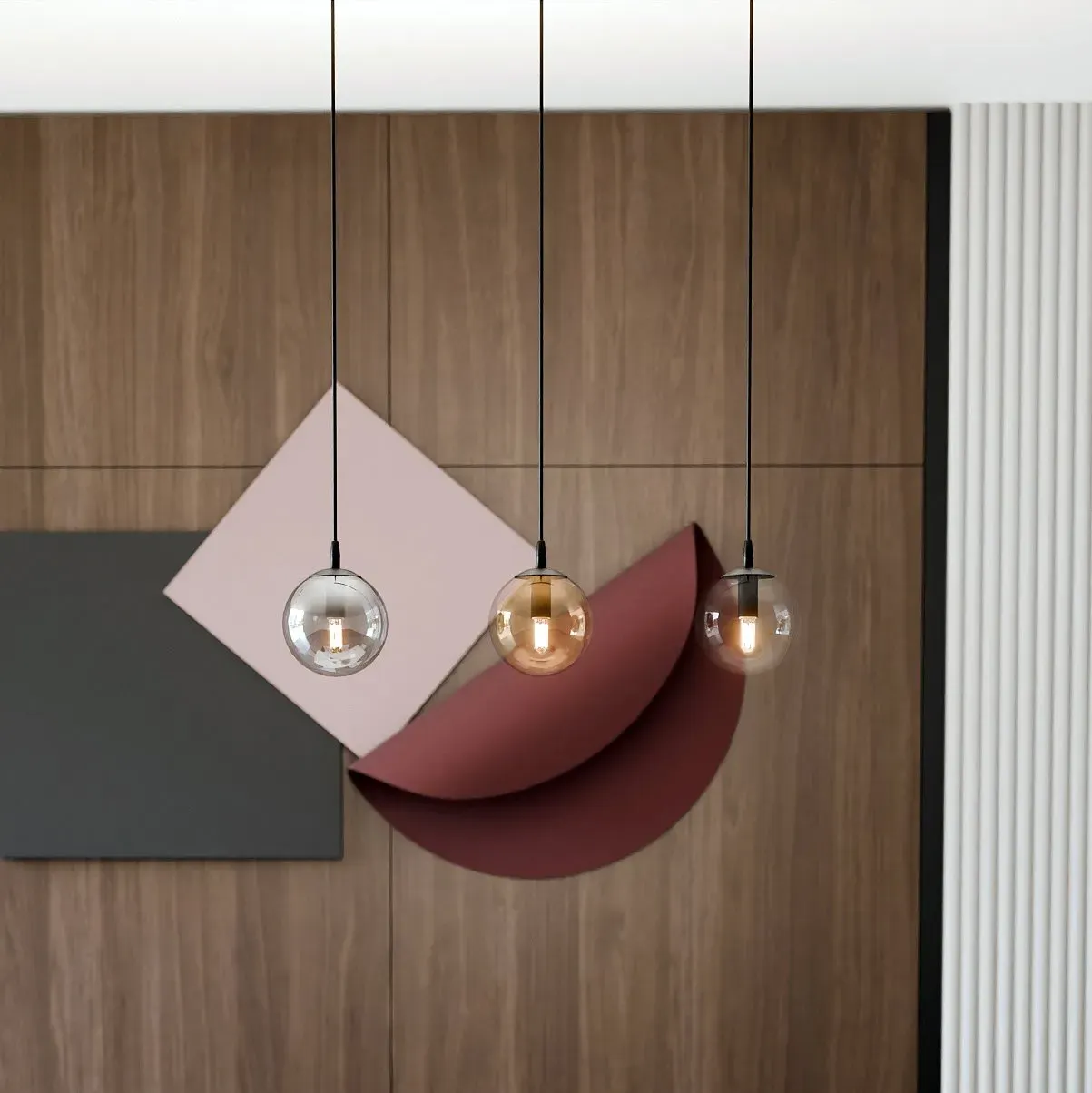 Lampa wisząca COSMO 3 czarny - 714/3