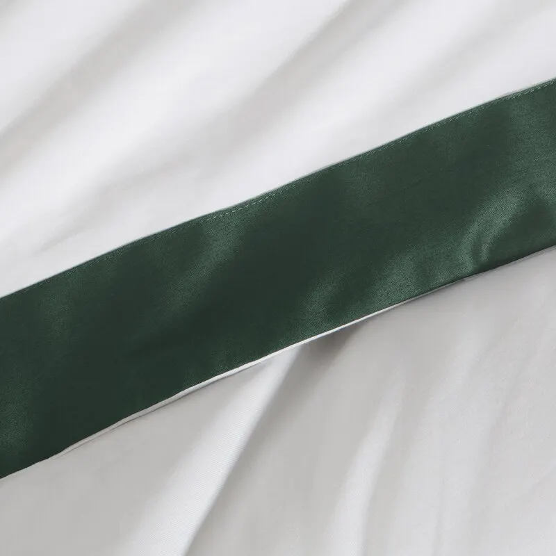 KOMPLET POŚCIELI LAURA 160 X 200 CM BIAŁY ZIELONY - EU_436158