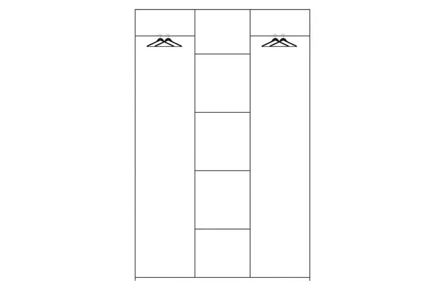 Szafa DESJO 6 3-drzwiowa z lustrem dąb sanremo 207x140x58cm - WG-100-0166