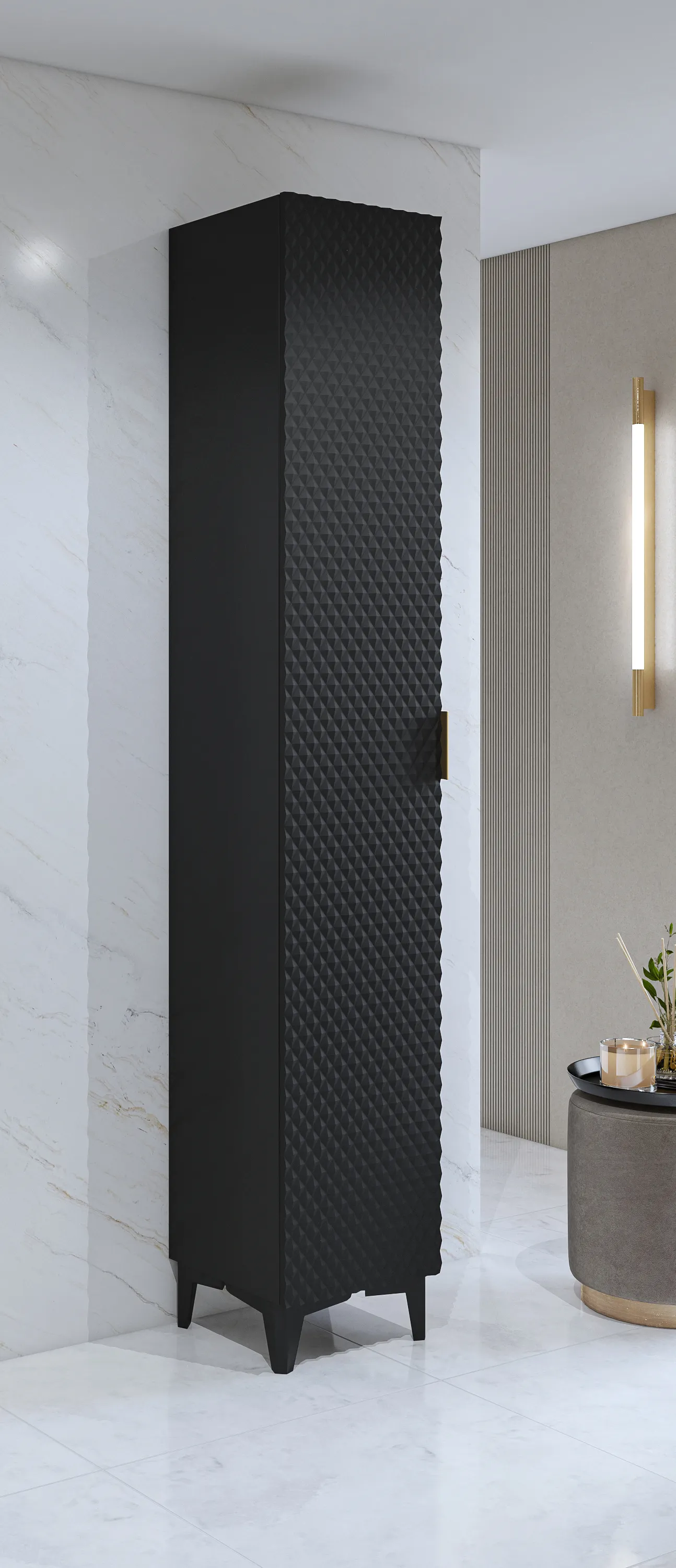 Nóżki do szafek LAURA (zestaw 4 sztuki) - czarne - 30W3NM80