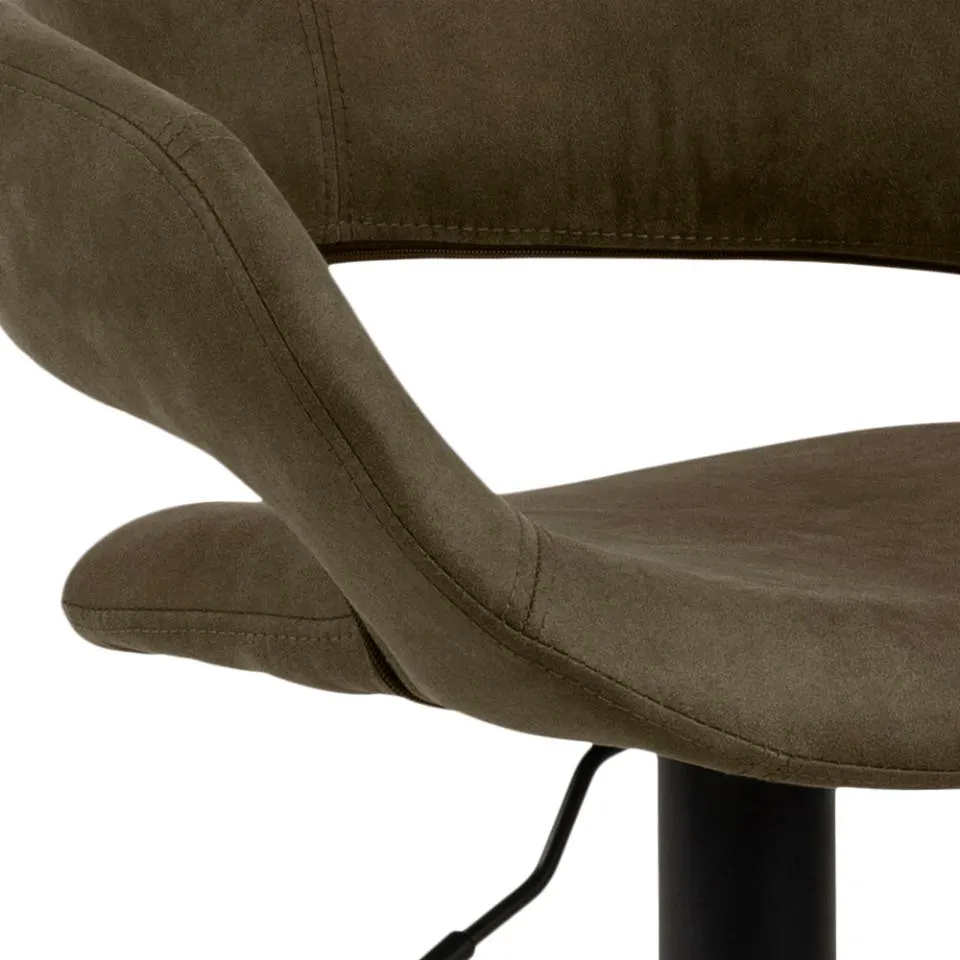 fotel biurowy, skóra ekologiczna, brązowy, siedzisko, podstawa metalowa