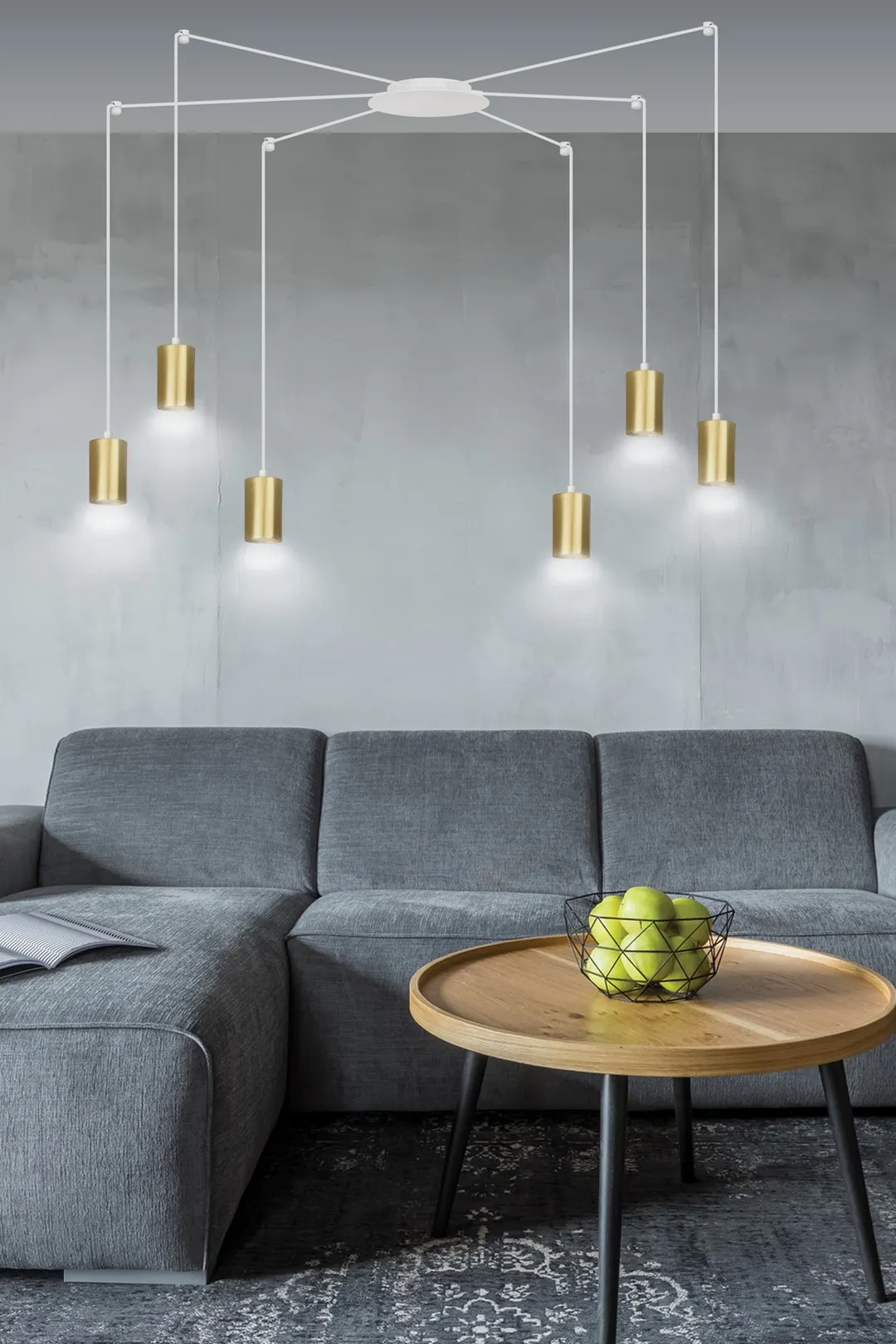 Lampa wisząca TRAKER Biały/Złoty 527/6 - 527/6