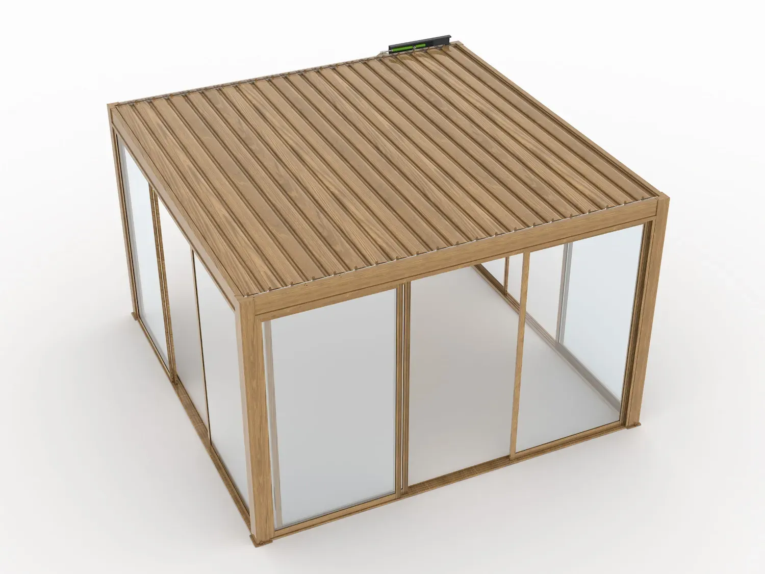 Pergola elektryczna LUXE 4x4x2,3m efekt drewna z oświetleniem LED 2,5M Esti&Esta — zdjęcie 7
