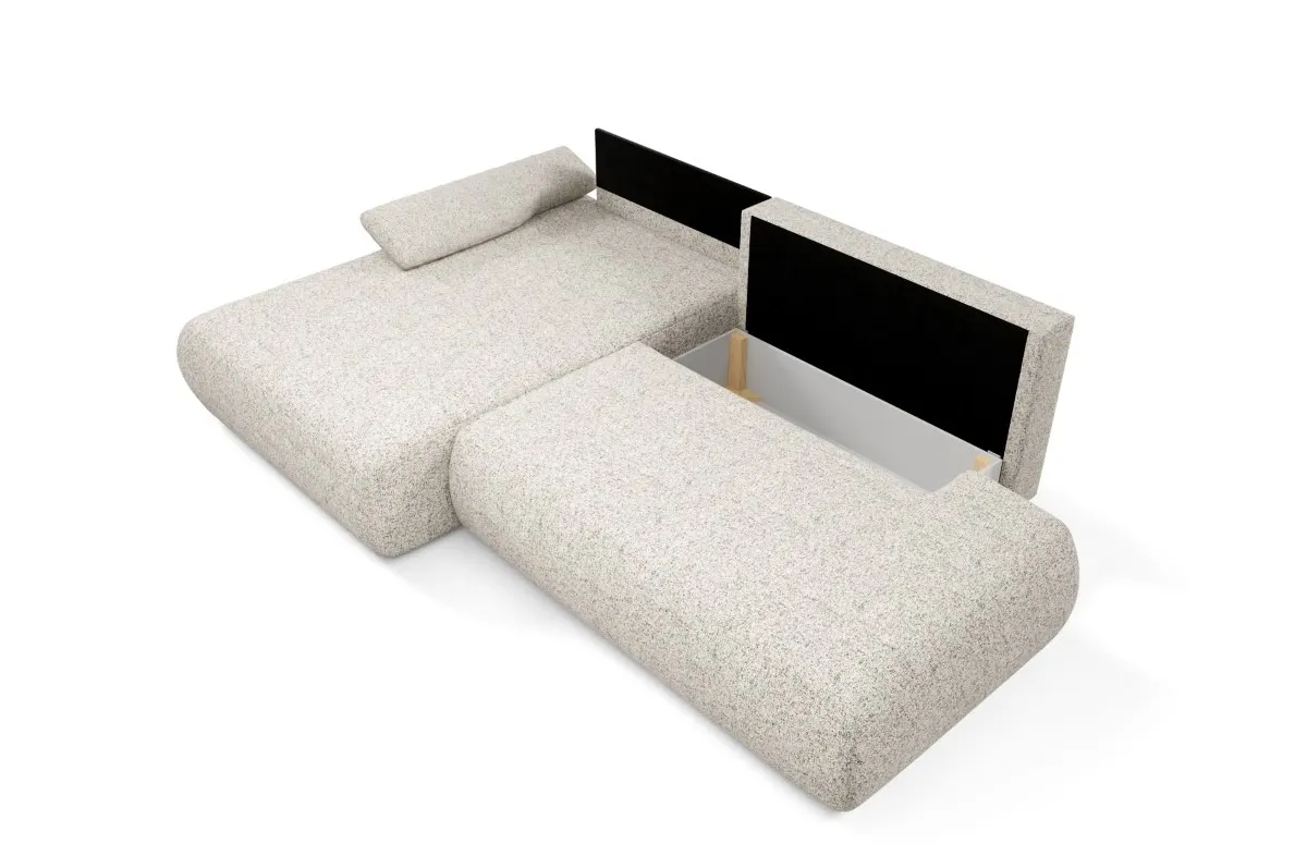 Narożnik rozkładany z pojemnikiem PUENTE 286 cm lewostronny beżowy - PUENTE_NAR_PUENTE06_L