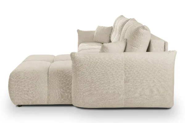 Narożnik rozkładany z pojemnikiem BASE SICURIO 257 cm L/P pikowany beżowy - BASE_NAR_SICURIO55