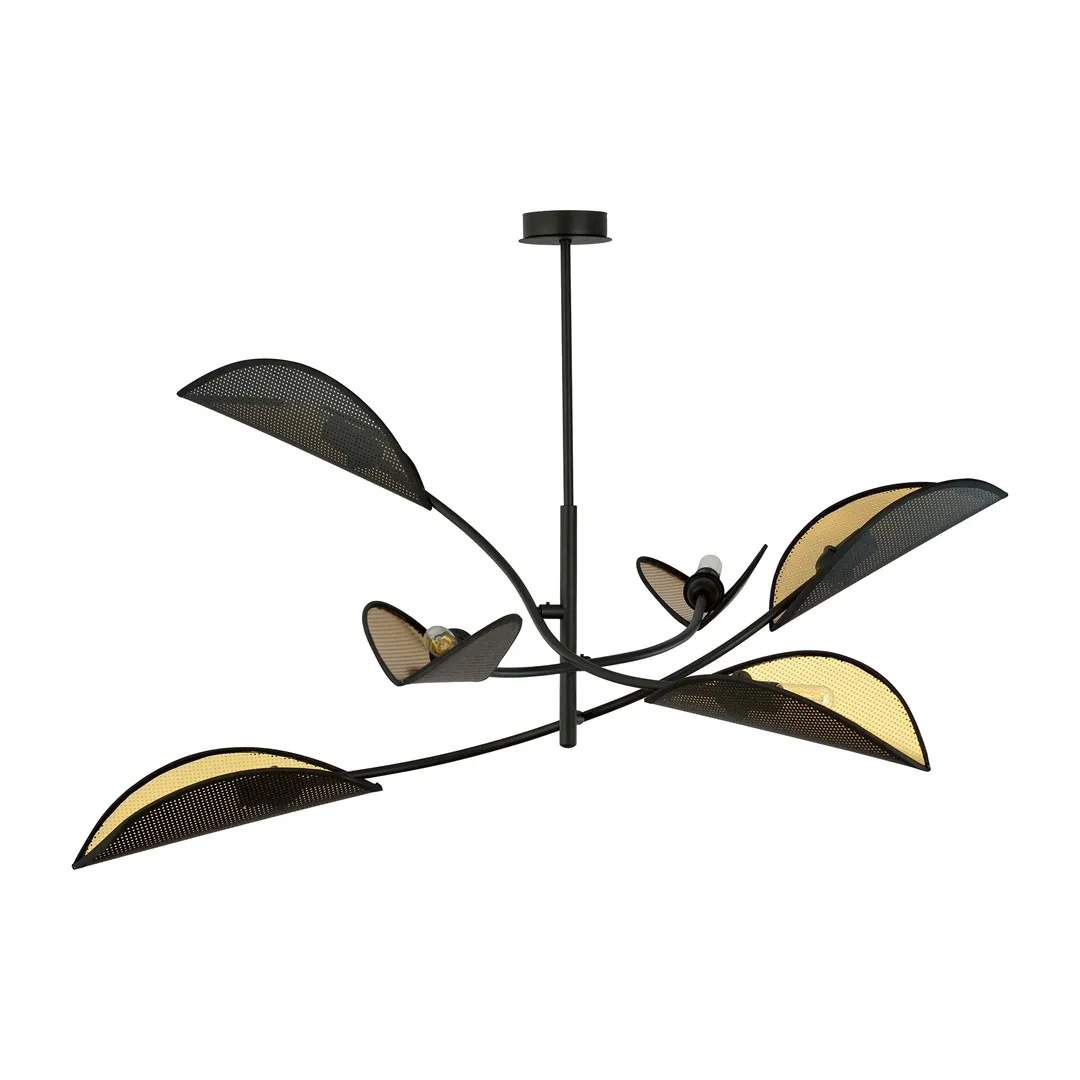 Lampa wisząca LOTUS 6 czarny złoty — zdjęcie 2