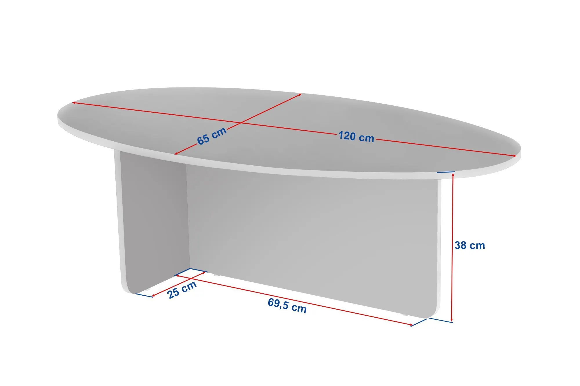 image stół, blat owalny, meble drewniane, długość 120 cm, wysokość 38 cm