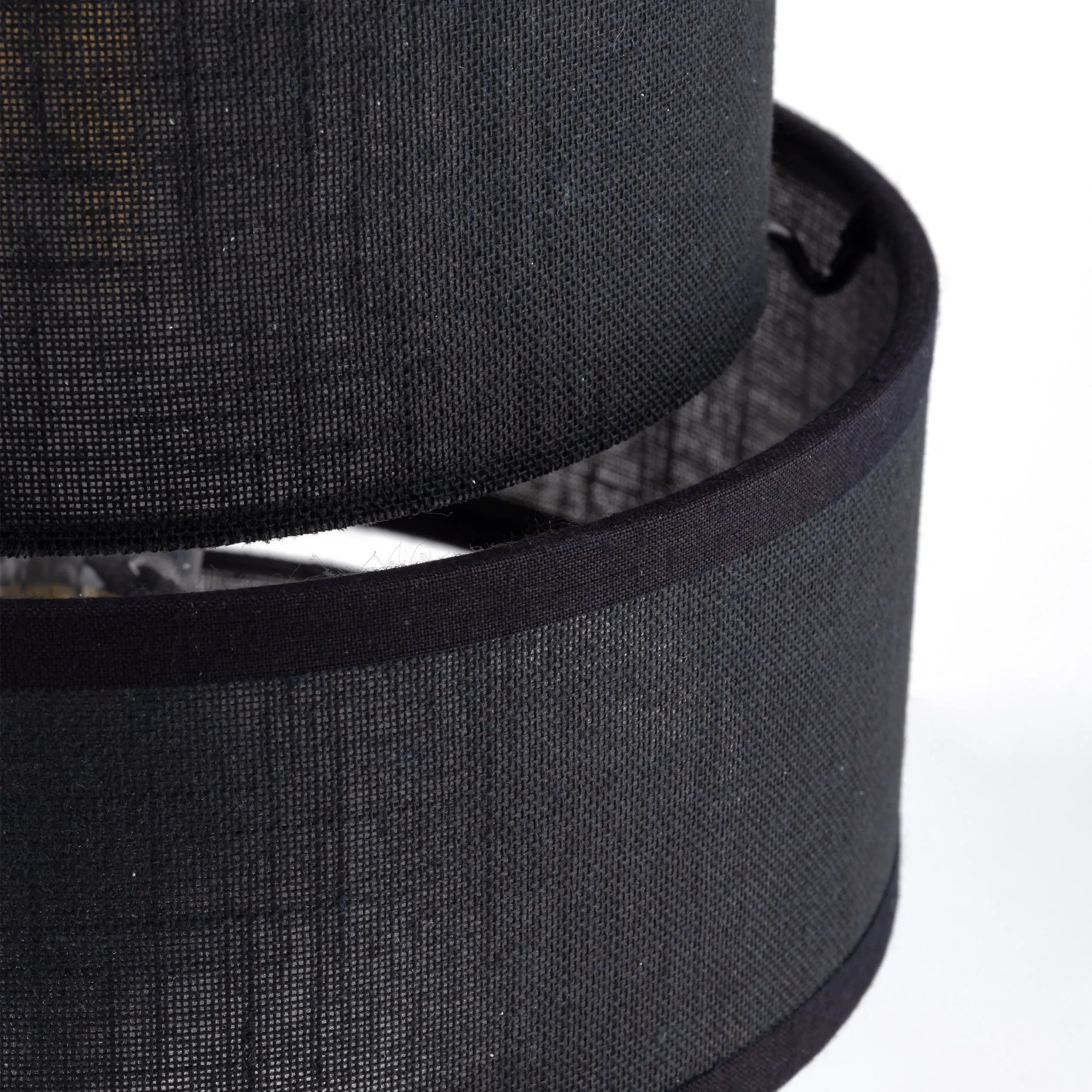 Lampka nocna CALISTO czarna z okrągłym kloszem z tkaniny 38x20cm - TK_5895