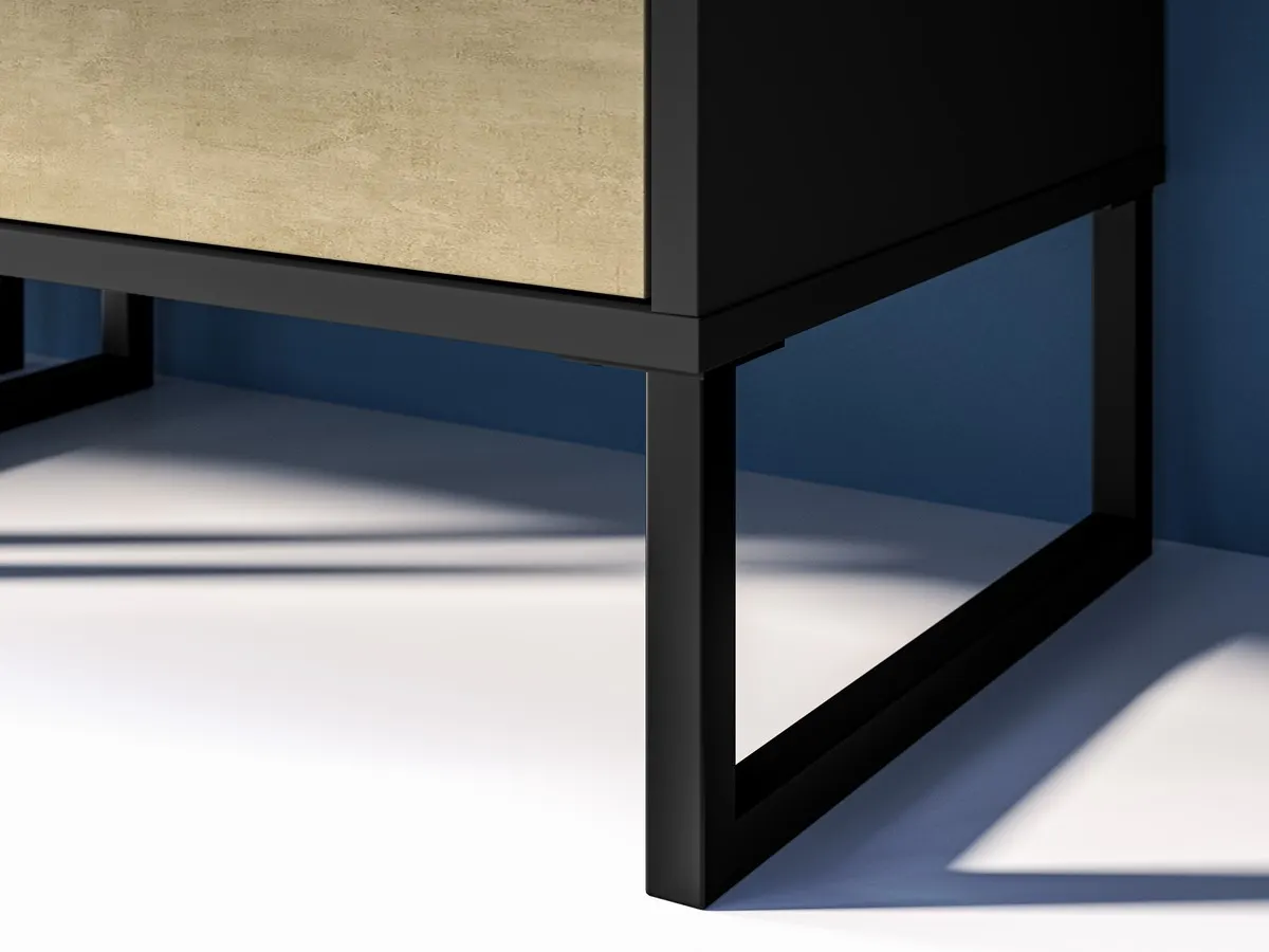 Regał z szufladą Colt 03 dąb craft złoty, czarny, stal premium - 1COLT03-001