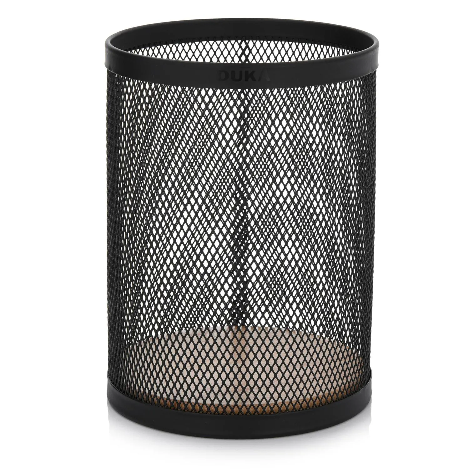 image kosz na śmieci, metalowy kosz, siatka mesh, czarny kolor, podstawa metalowa