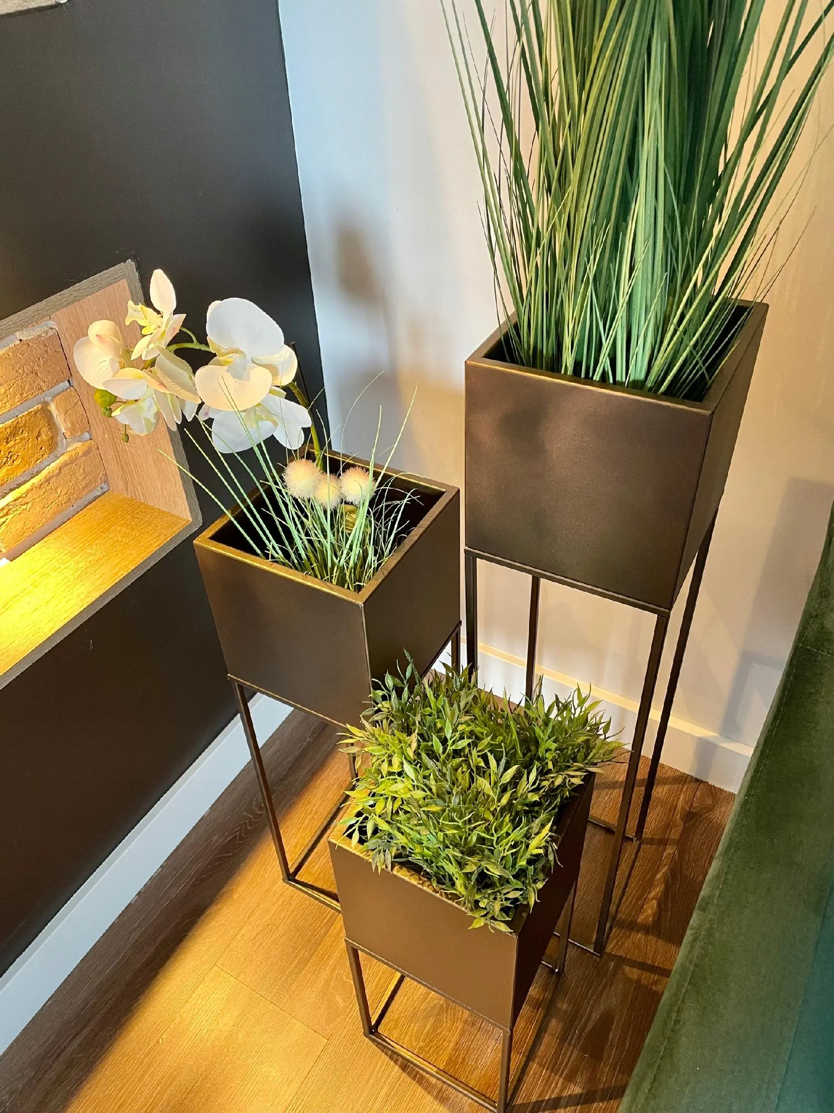 DONICZKA-osłonka na donice metalowa LORIENT M brązowa - LD_TZ000065