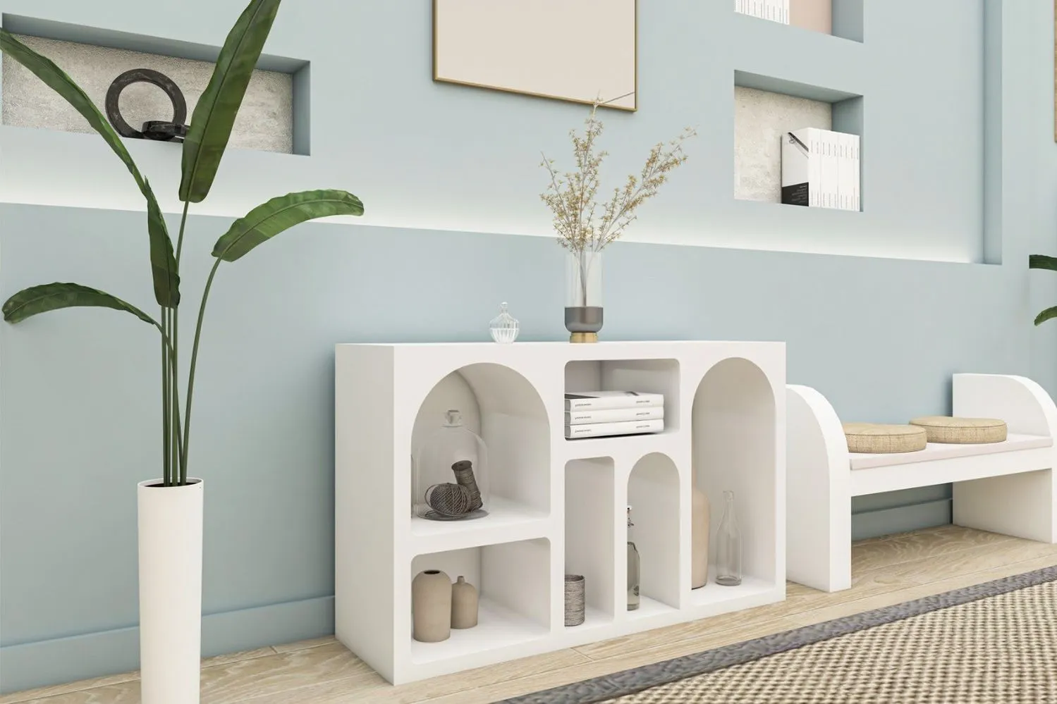 Regał z przegrodami LIVA 120 cm biały - ASI_125GLN1220