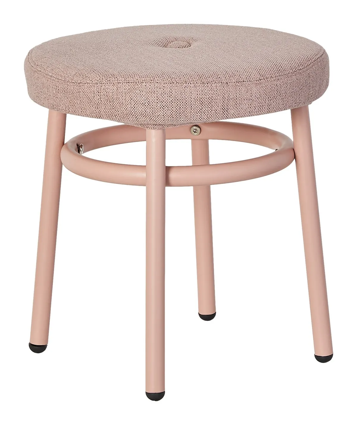 Taboret dziecięcy tapicerowany okrągły SUNSET ⌀32 cm metalowy różowy Taboret dziecięcy tapicerowany okrągły SUNSET ⌀32 cm metalowy różowy
