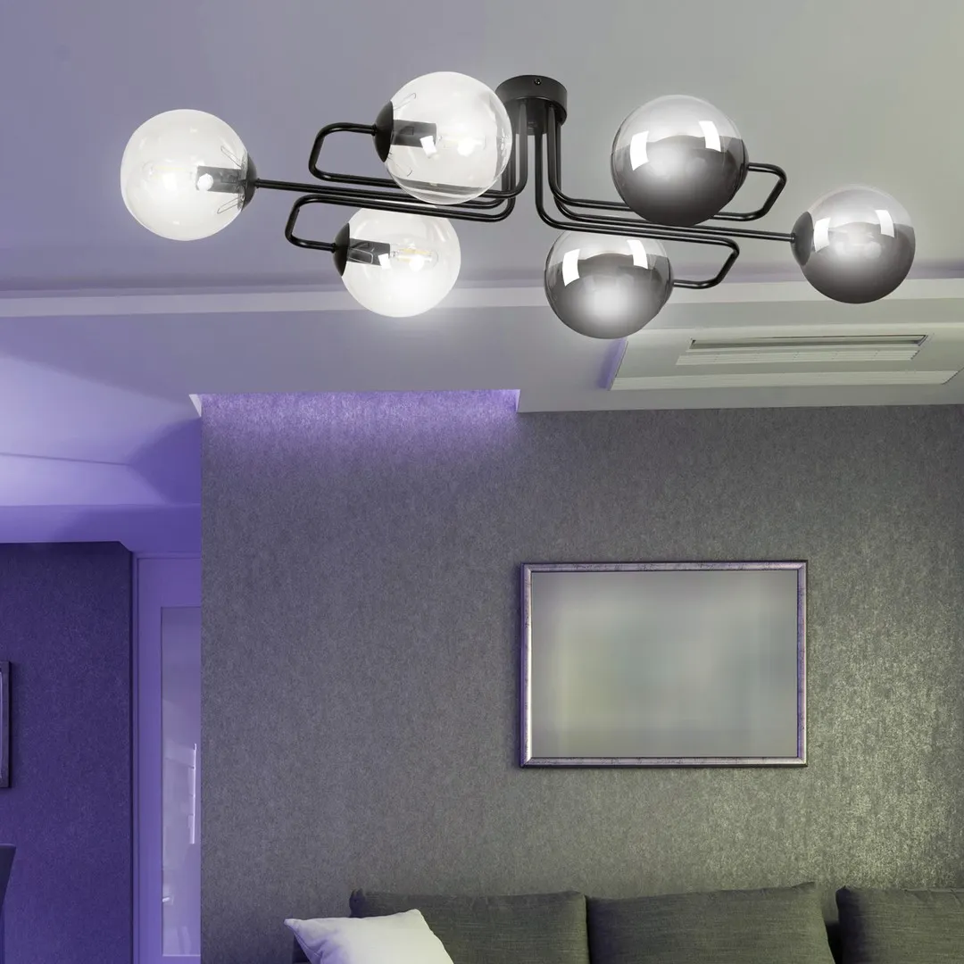 Lampa sufitowa BRENDI Czarny 834/6A3 - 834/6A3