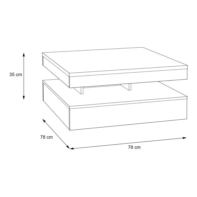 Stolik kawowy obrotowy CFTT4181 COFFEE TABLES 78x78 cm Dąb Sonoma - CFTT4181-D30