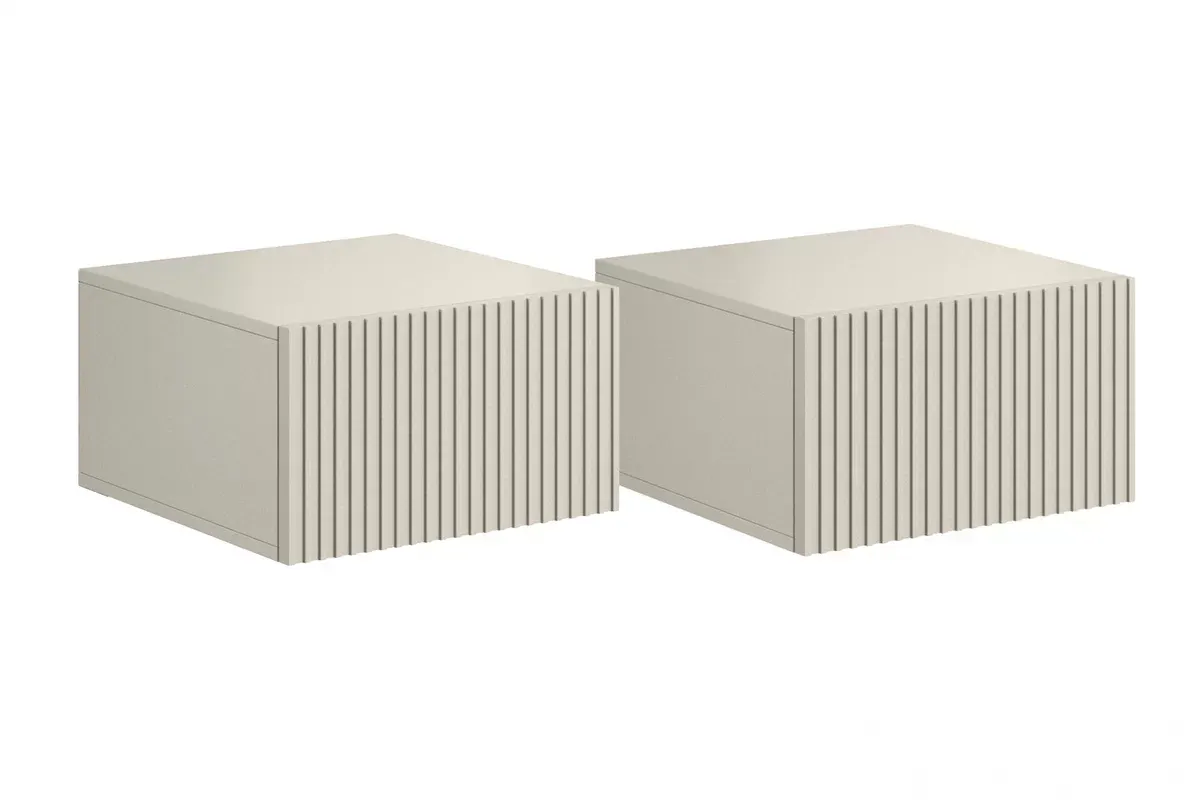 Szafka nocna wisząca z szufladą ( zestaw 2 szt. ) NICOLE 46 - kremowa Szafka nocna wisząca z szufladą ( zestaw 2 szt. ) NICOLE 46 - kremowa