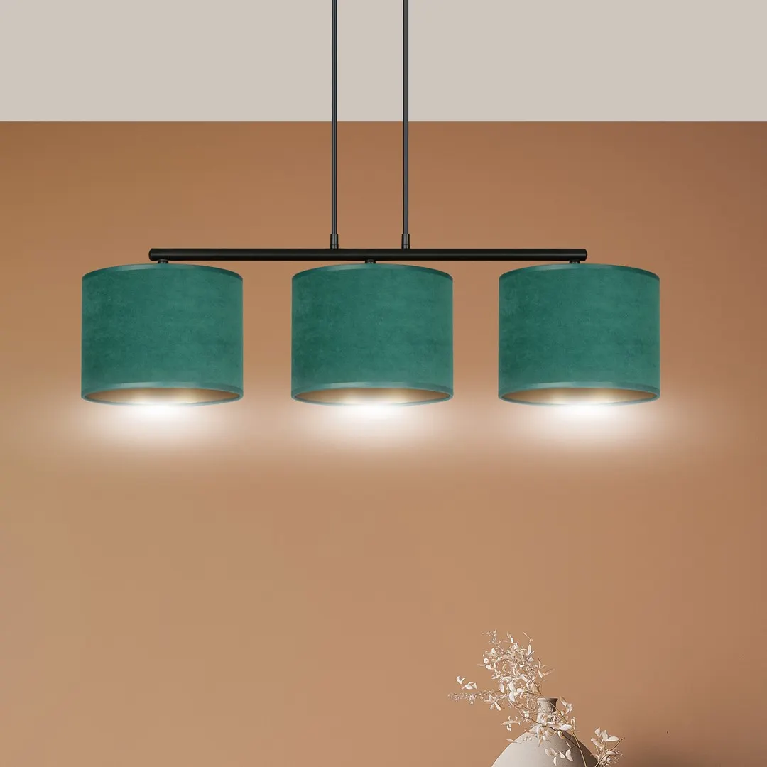 Lampa wisząca HILDE 3 czarny zielony — zdjęcie 9