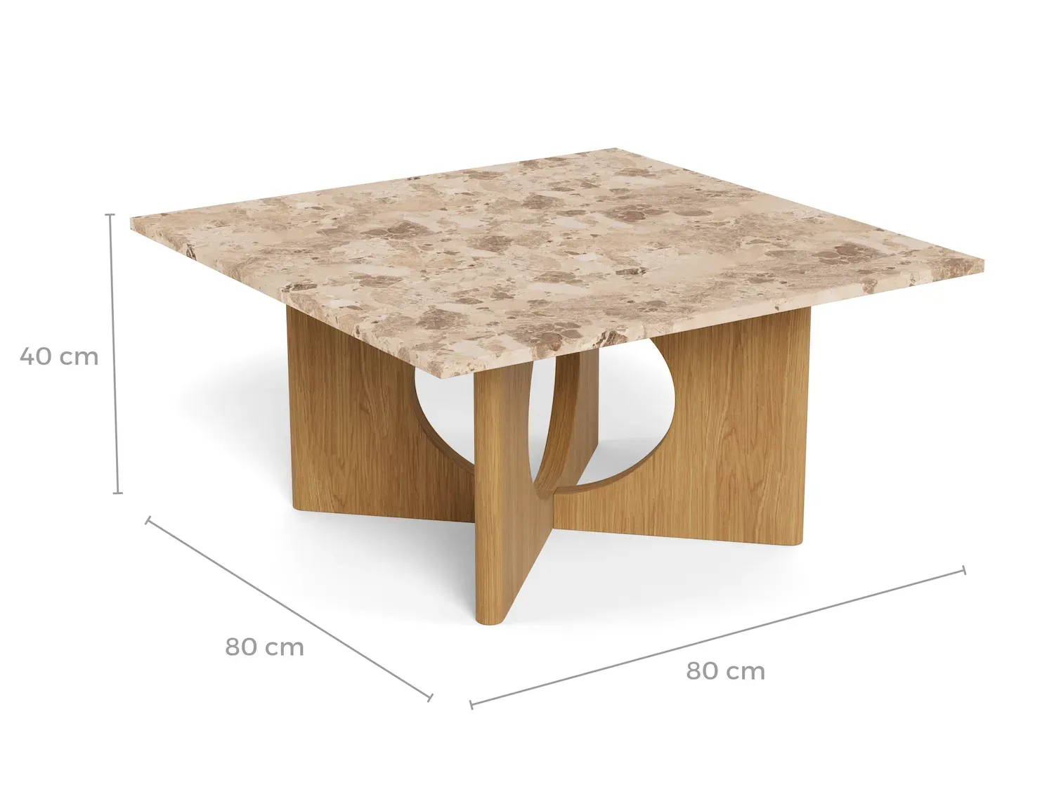 Stolik kawowy FOLEY 80 cm latte mat dąb - H000025791