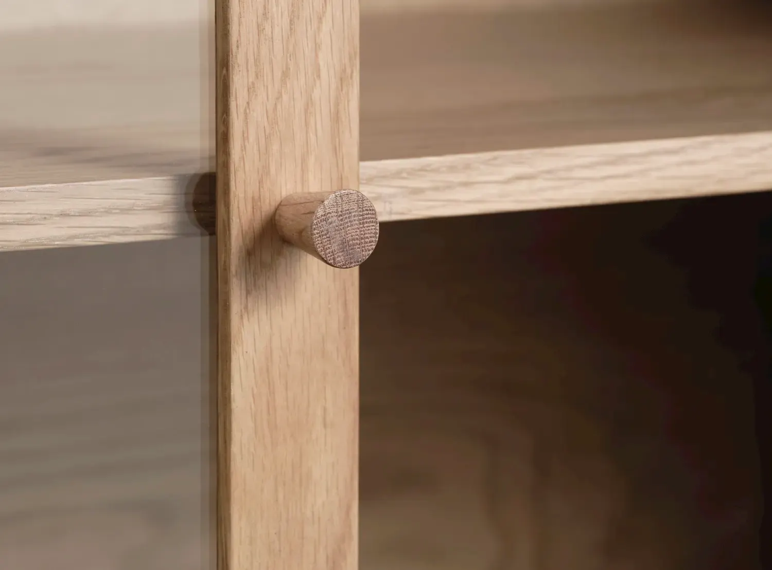 Witryna niska 2-drzwiowa ELBA z przeszklonymi drzwiami i bokami - dąb naturalny - UN_48470200