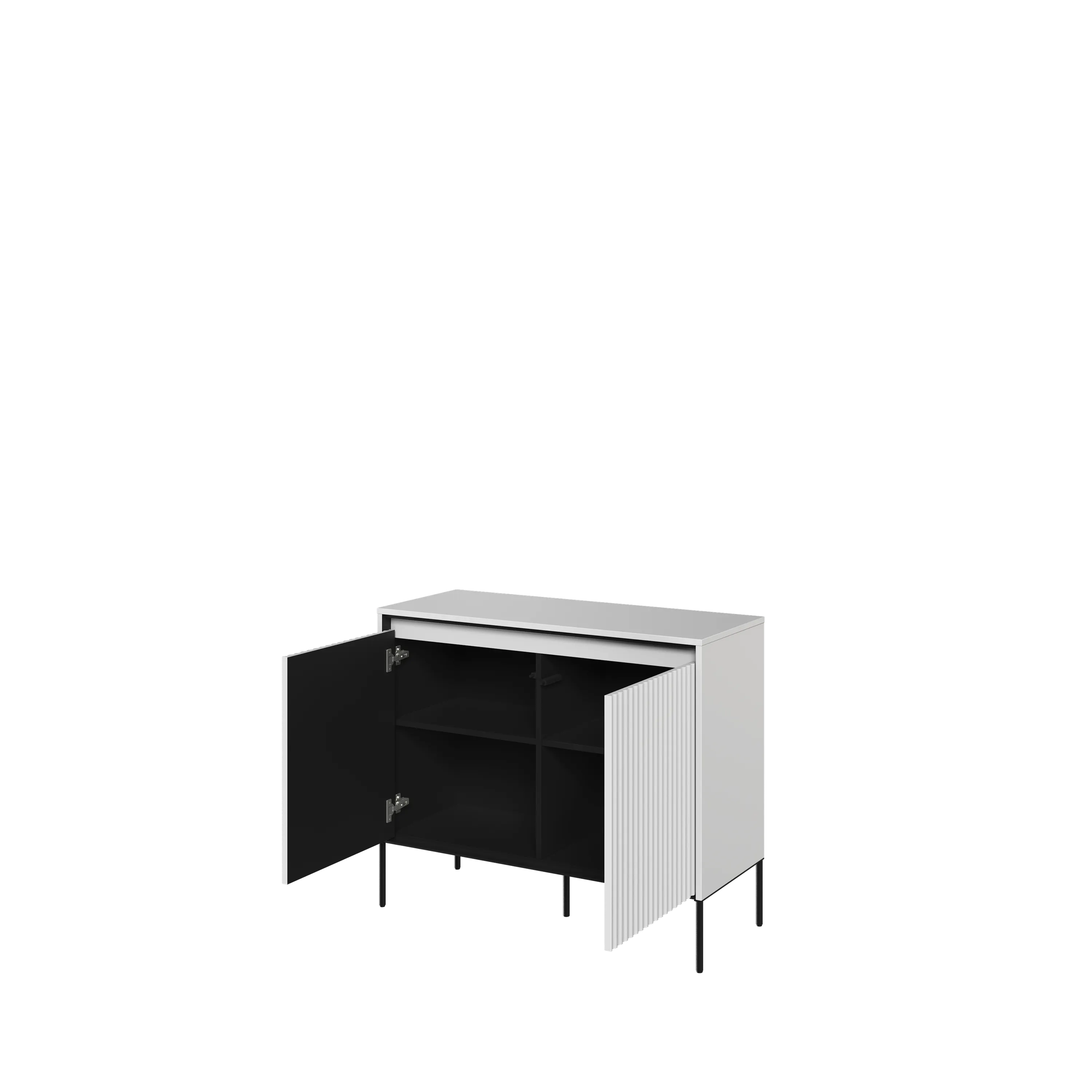 Komoda z oświetleniem TREND TR-02 2D biały/czarny - TR2BIC-V2