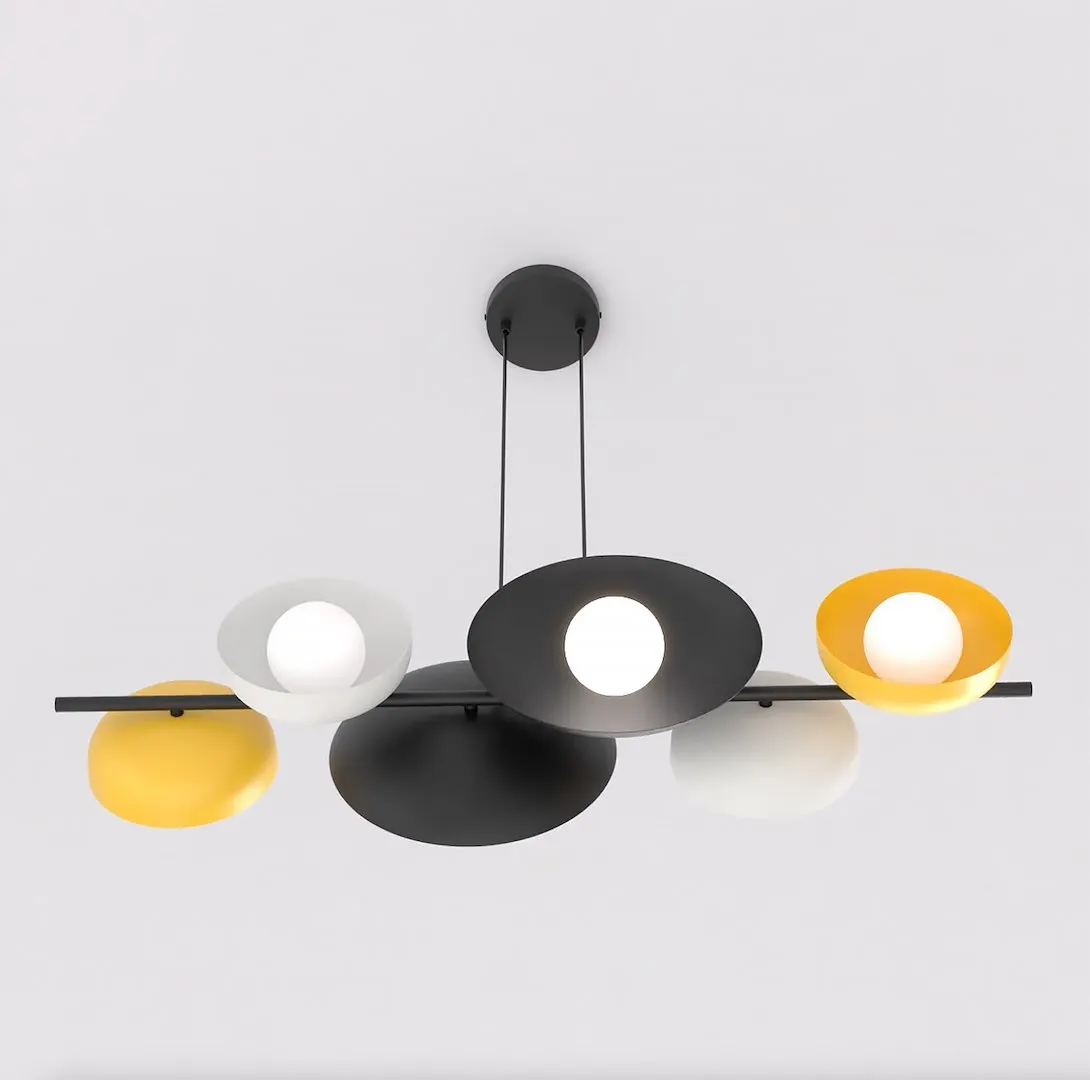 Lampa wisząca metalowa VOLUM 6 BL MIX wielokolorowa — zdjęcie 4