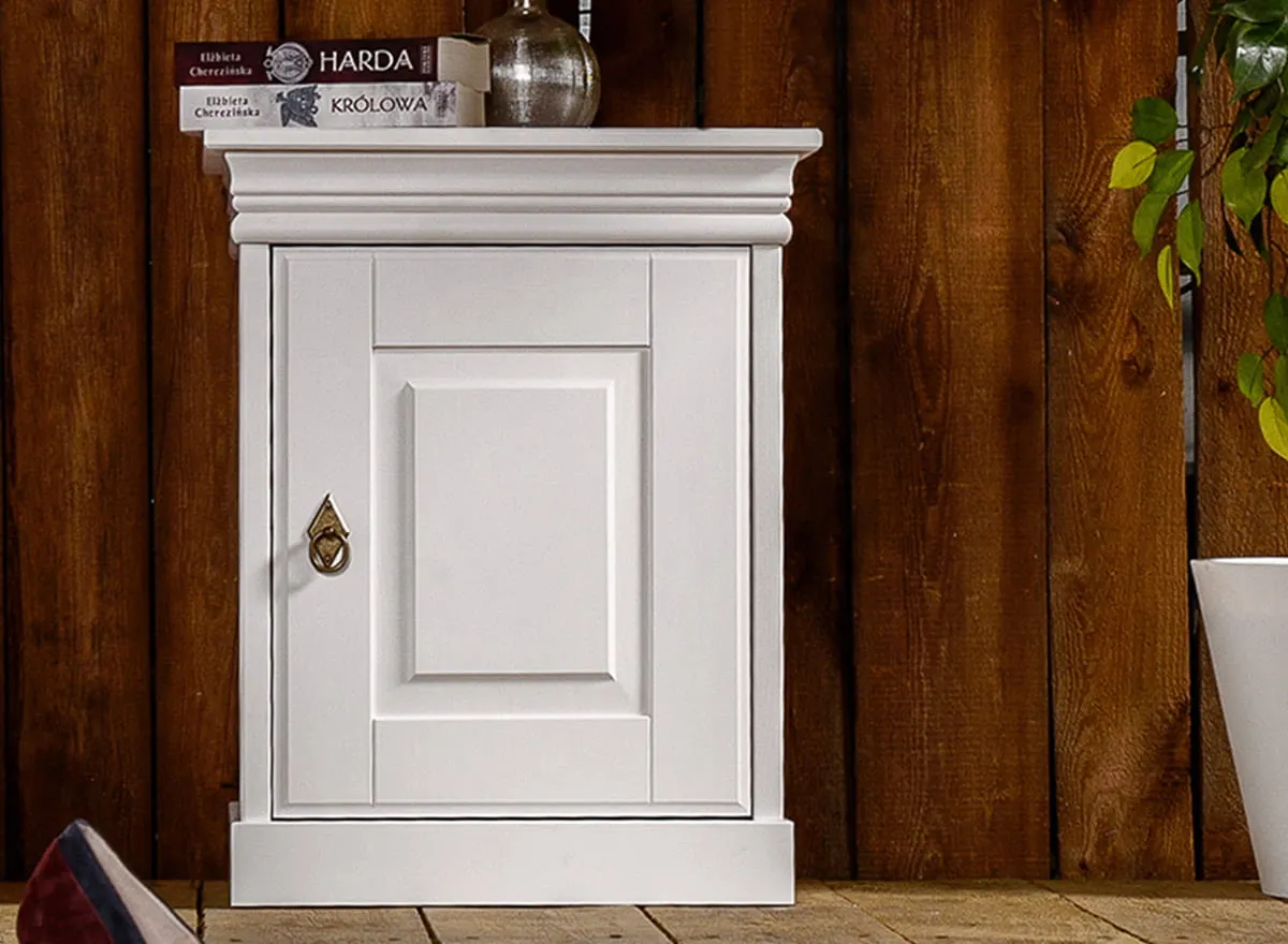 Szafka nocna sosnowa Toskania Biała - PL2039B