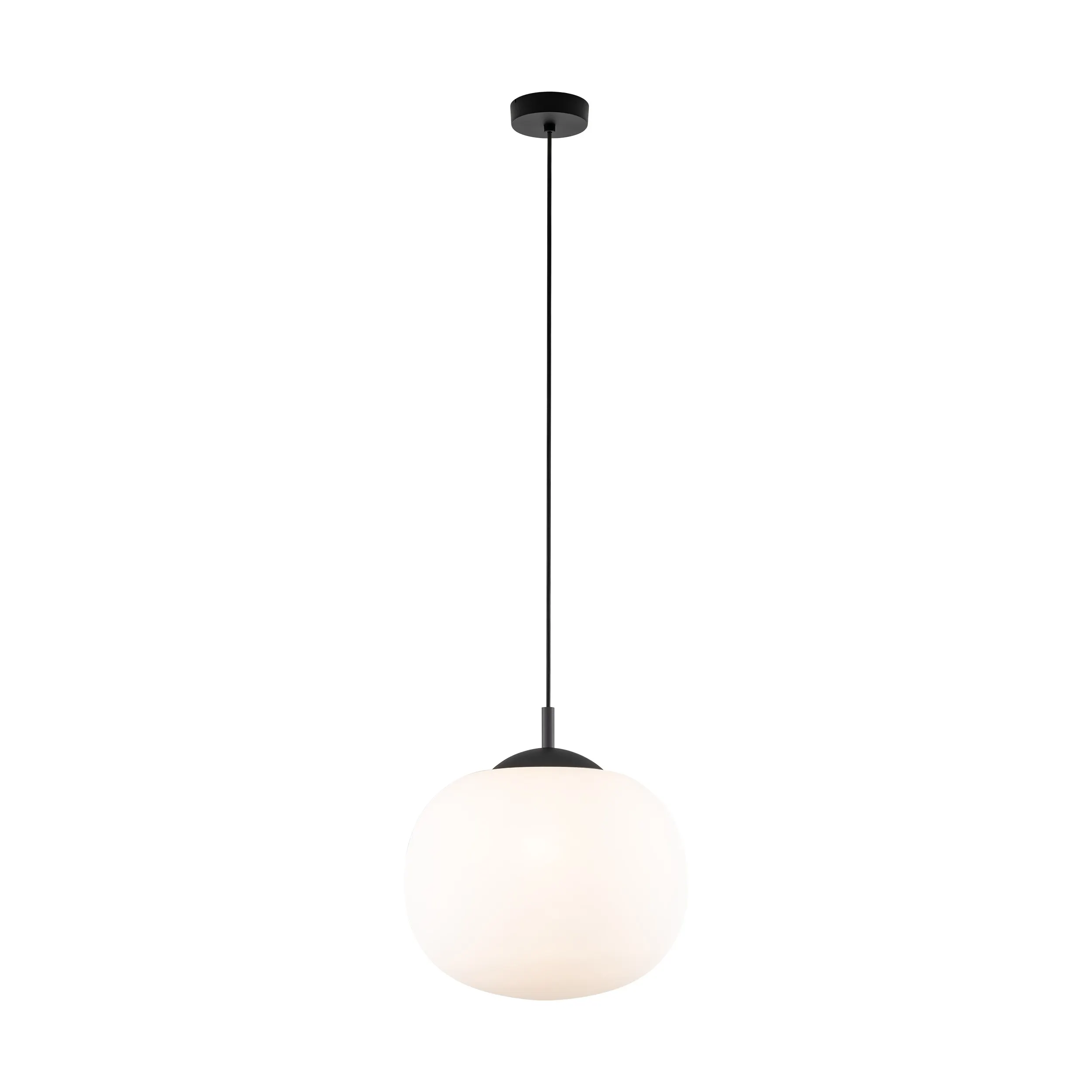 Lampa wisząca VIBE czarna z białym okrągłym szklanym kloszem 175x35cm - TK_4804
