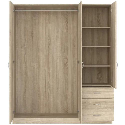 Szafa 3-drzwiowa z 3 szufladami GAYA 146cm dąb sonoma - INT_5002712