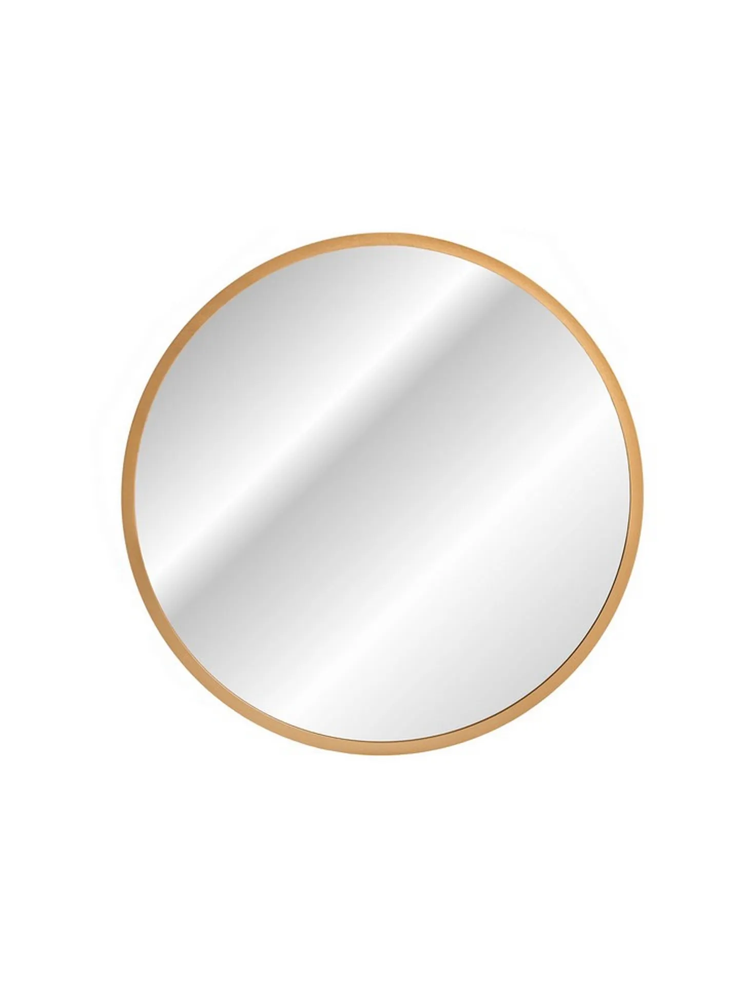 Lustro okrągłe HESTIA LED w złotej ramie 60cm