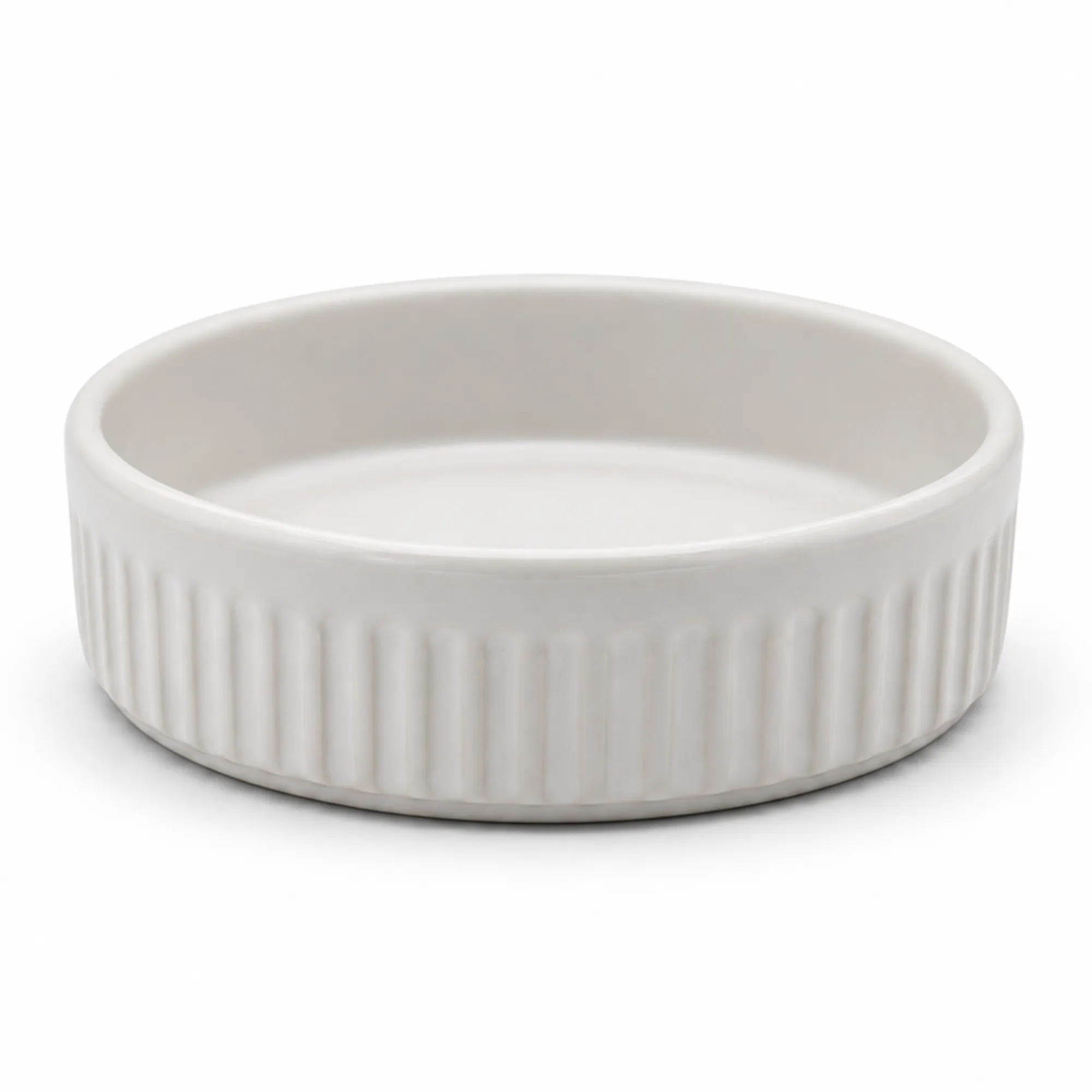 misa, ceramiczna, biała, żłobienia, półokrągła
