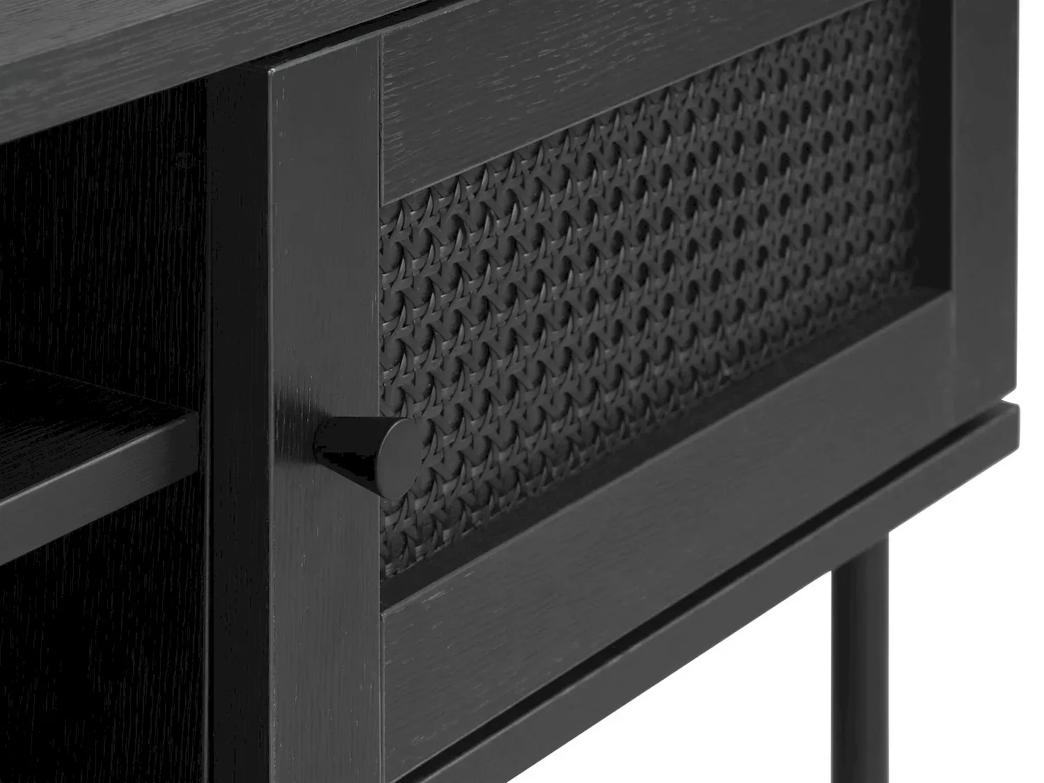 Szafka RTV 2-drzwiowa PENSACOLA z półkami czarna - UN_44641013