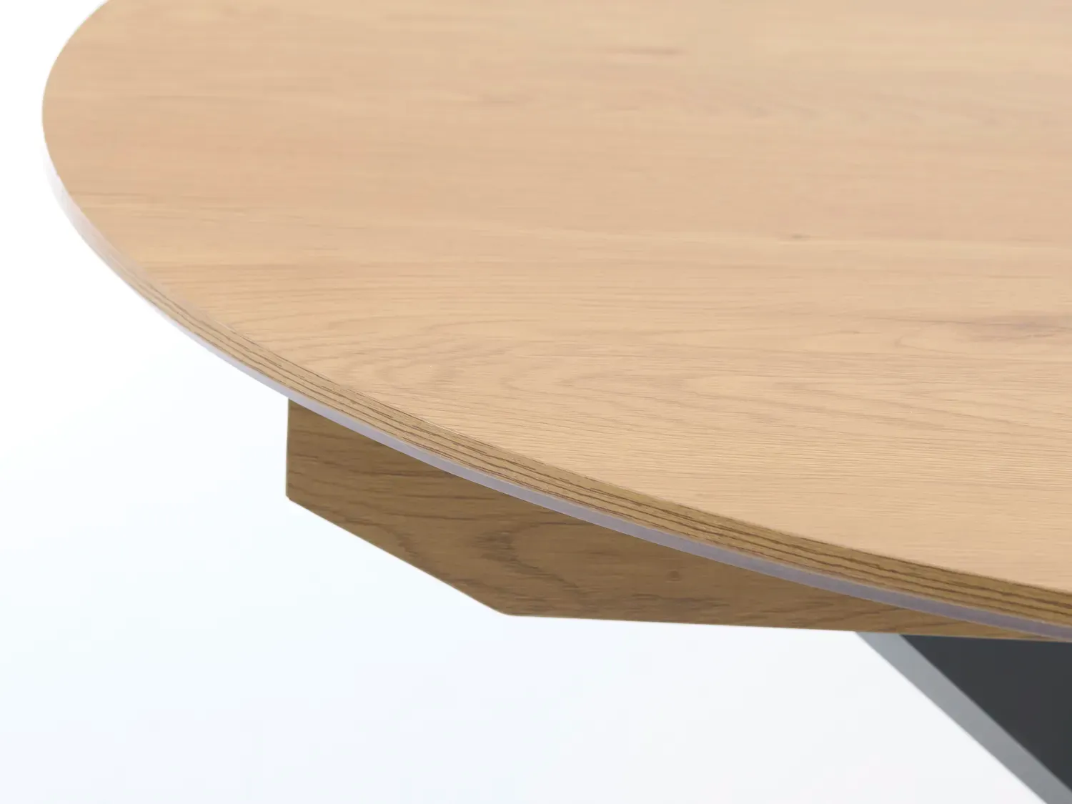 Stół okrągły rozkładany CESURA Ø120-160 Cm - naturalny, czarny - UN_53160000