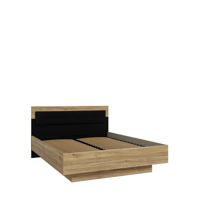 Łóżko ze stelażem BADERNA 160X200 - dąb mauvella, czarny Łóżko ze stelażem BADERNA 160X200 - dąb mauvella, czarny