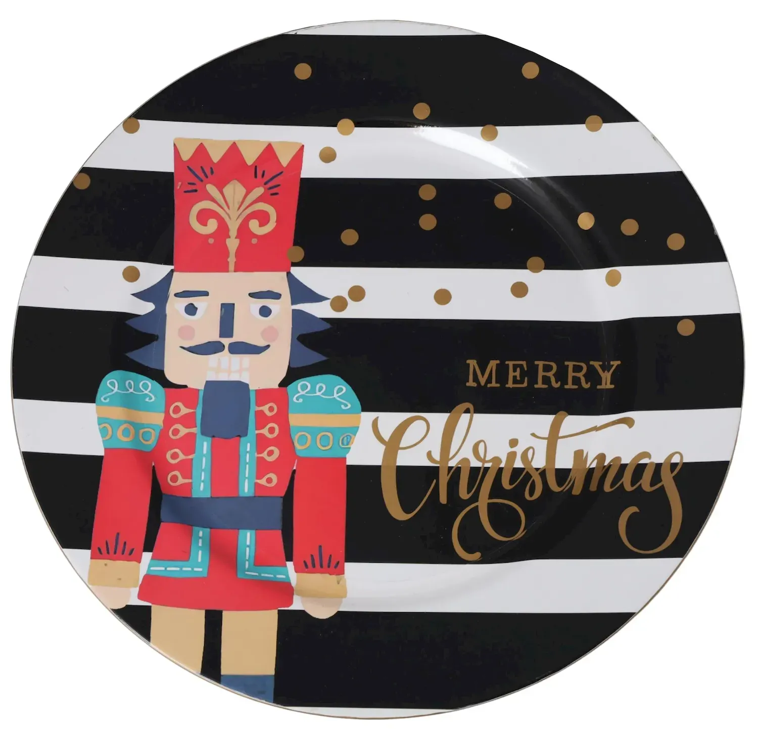 Podtalerz świąteczny W PASKI Z ŻOŁNIERZYKIEM biały czarny